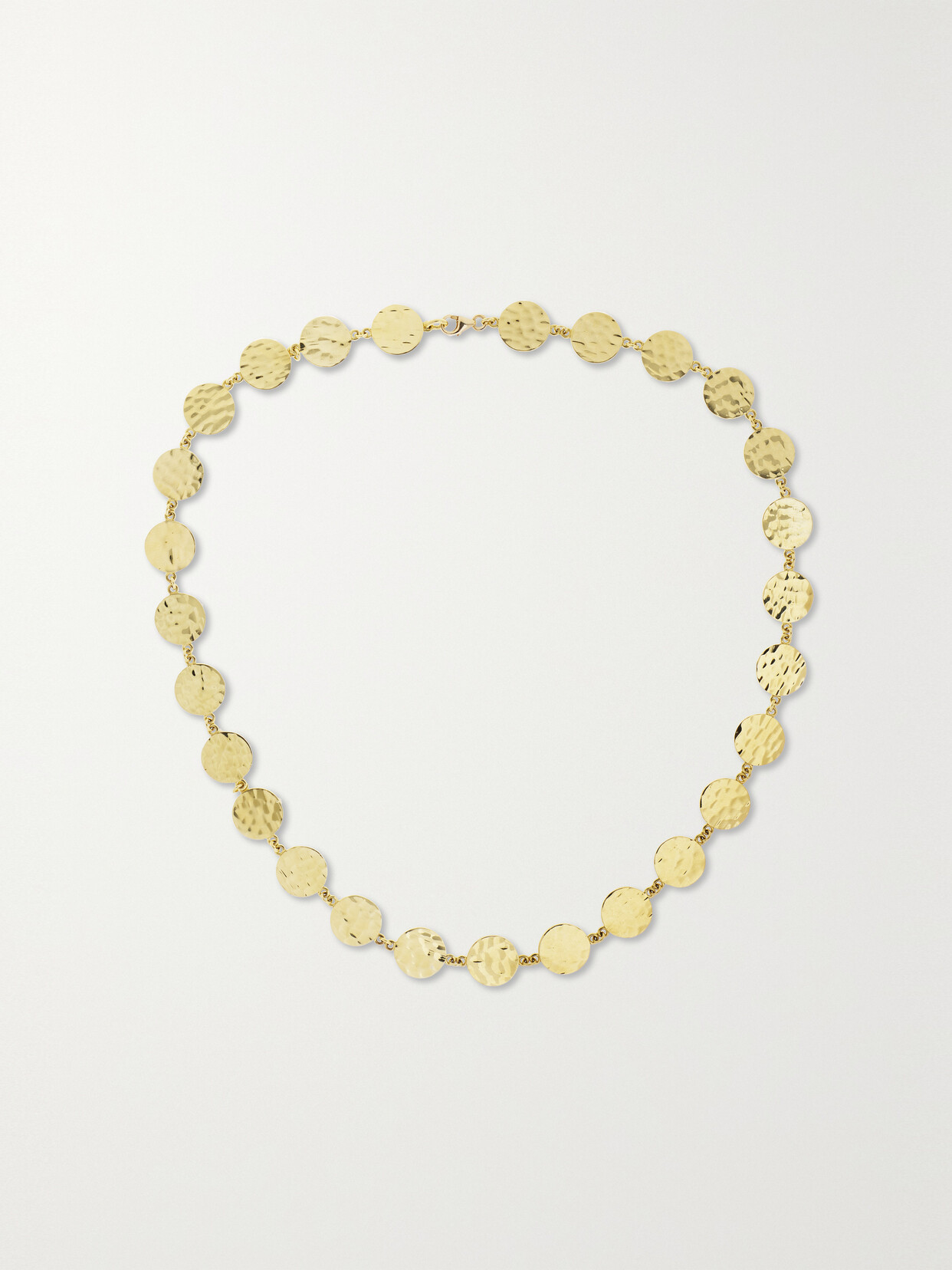 Jennifer Meyer - Mini Hammered Disc Link 18-karat Gold Necklace - one size