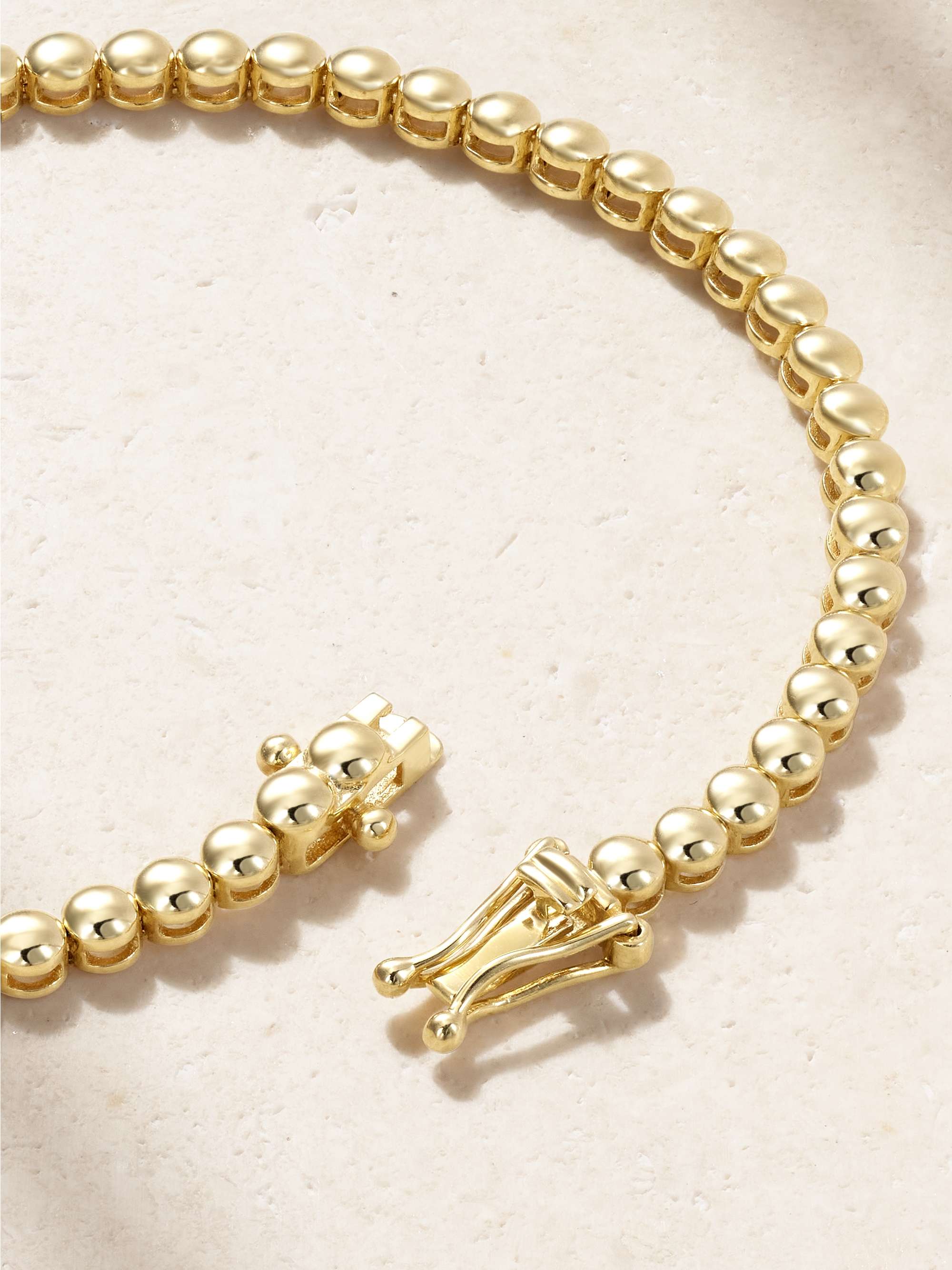 JENNIFER MEYER Mini Bezel Armband aus 18 Karat Gold mit Türkis