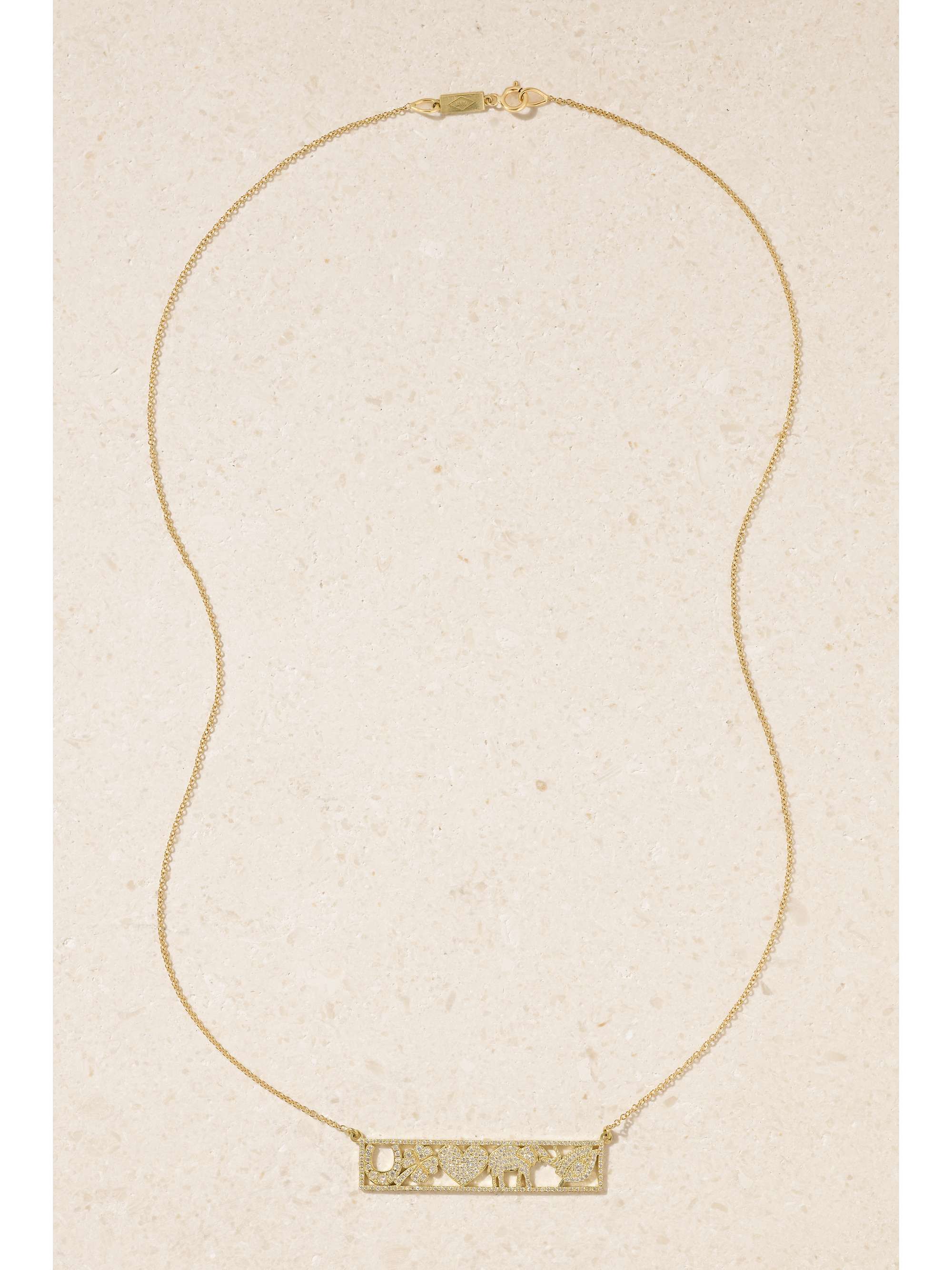 JENNIFER MEYER Good Luck 18-karat gold diamond necklace