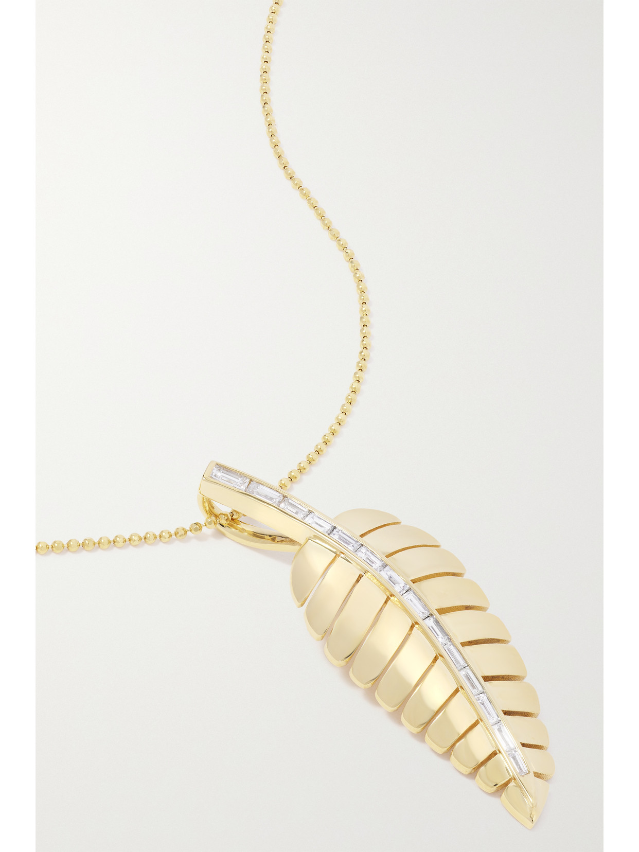 Jennifer Meyer - Large Leaf 18-karat Gold Diamond Necklace - one size