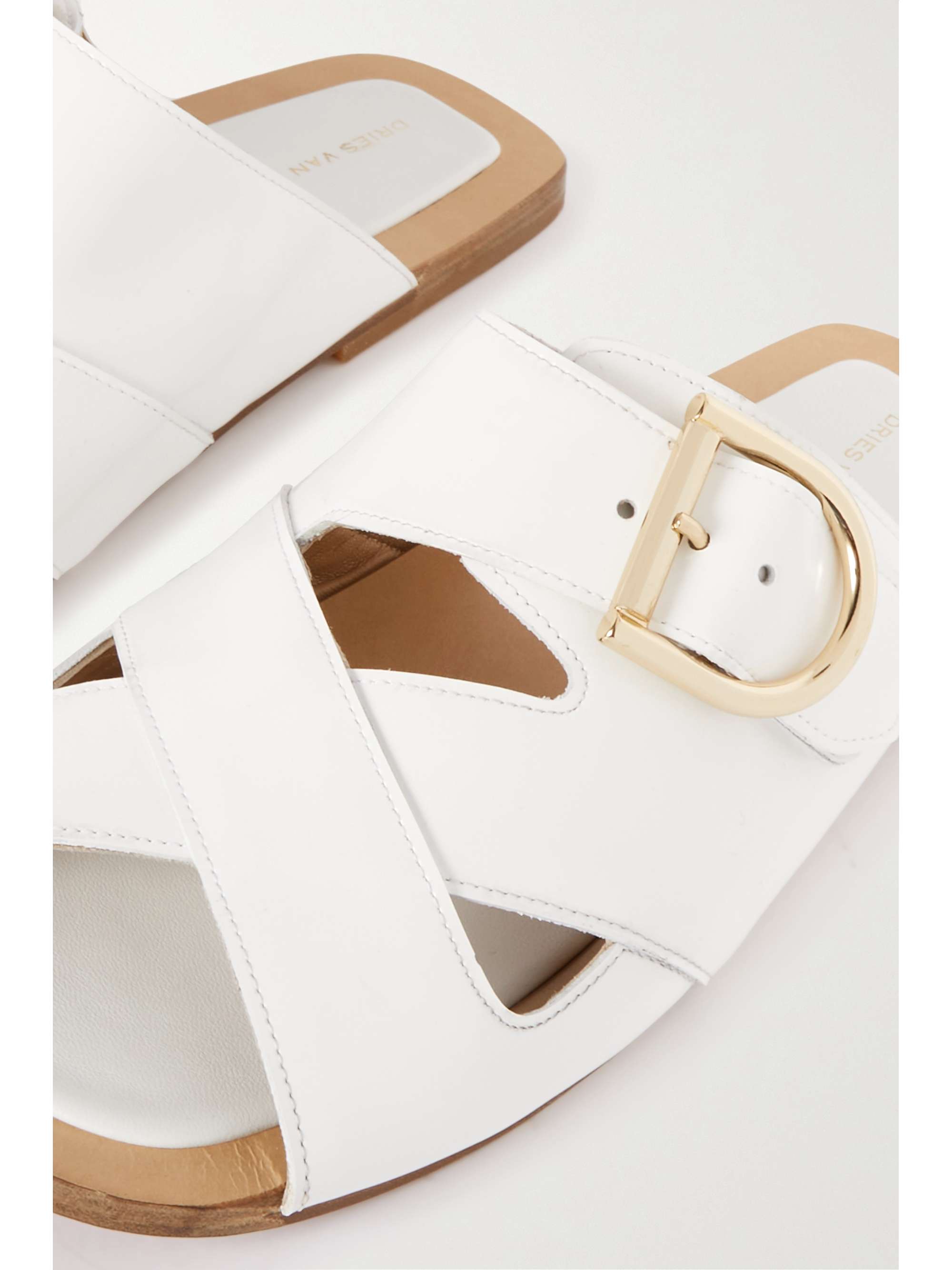 DRIES VAN NOTEN Buckled leather slides