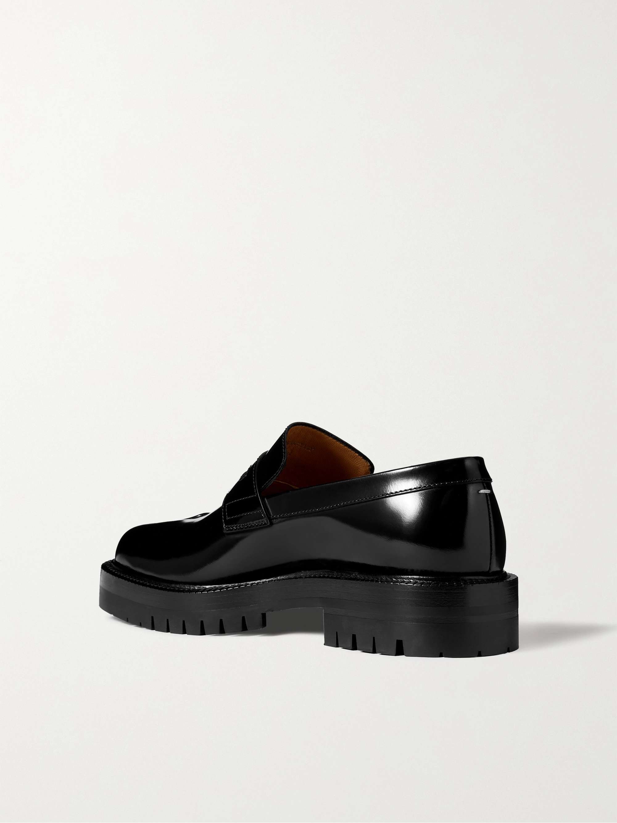 MAISON MARGIELA Tabi split-toe glossed-leather loafers