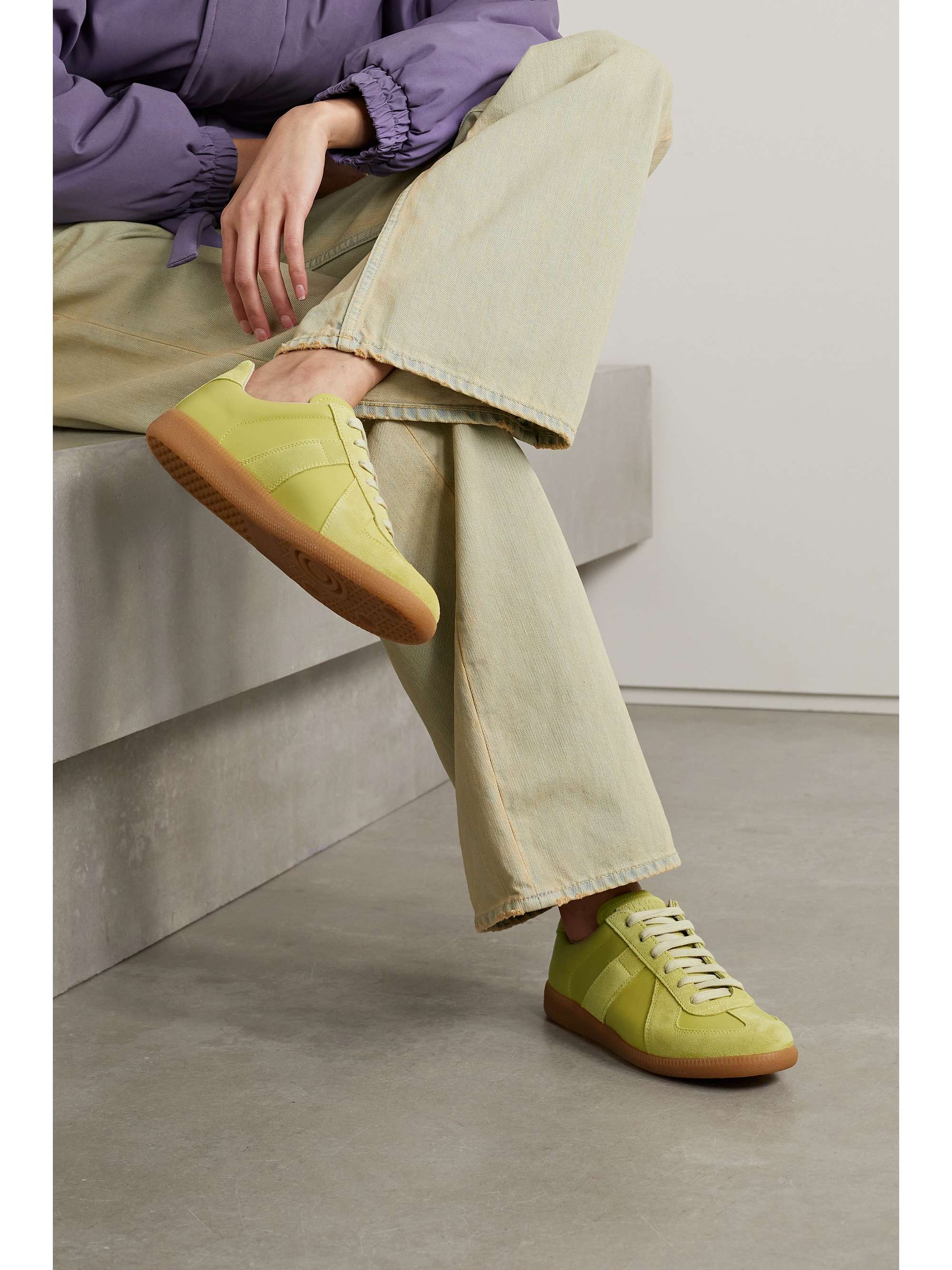 MAISON MARGIELA Replica leather and suede sneakers