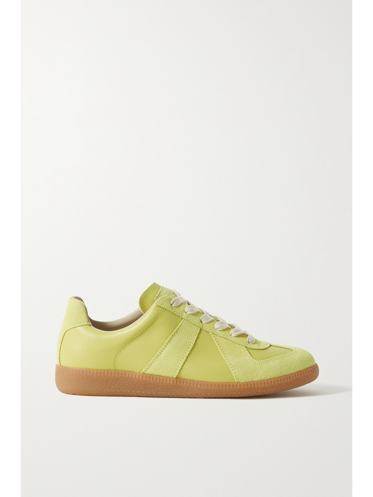 MAISON MARGIELA REPLICA LEATHER AND SUEDE SNEAKERS