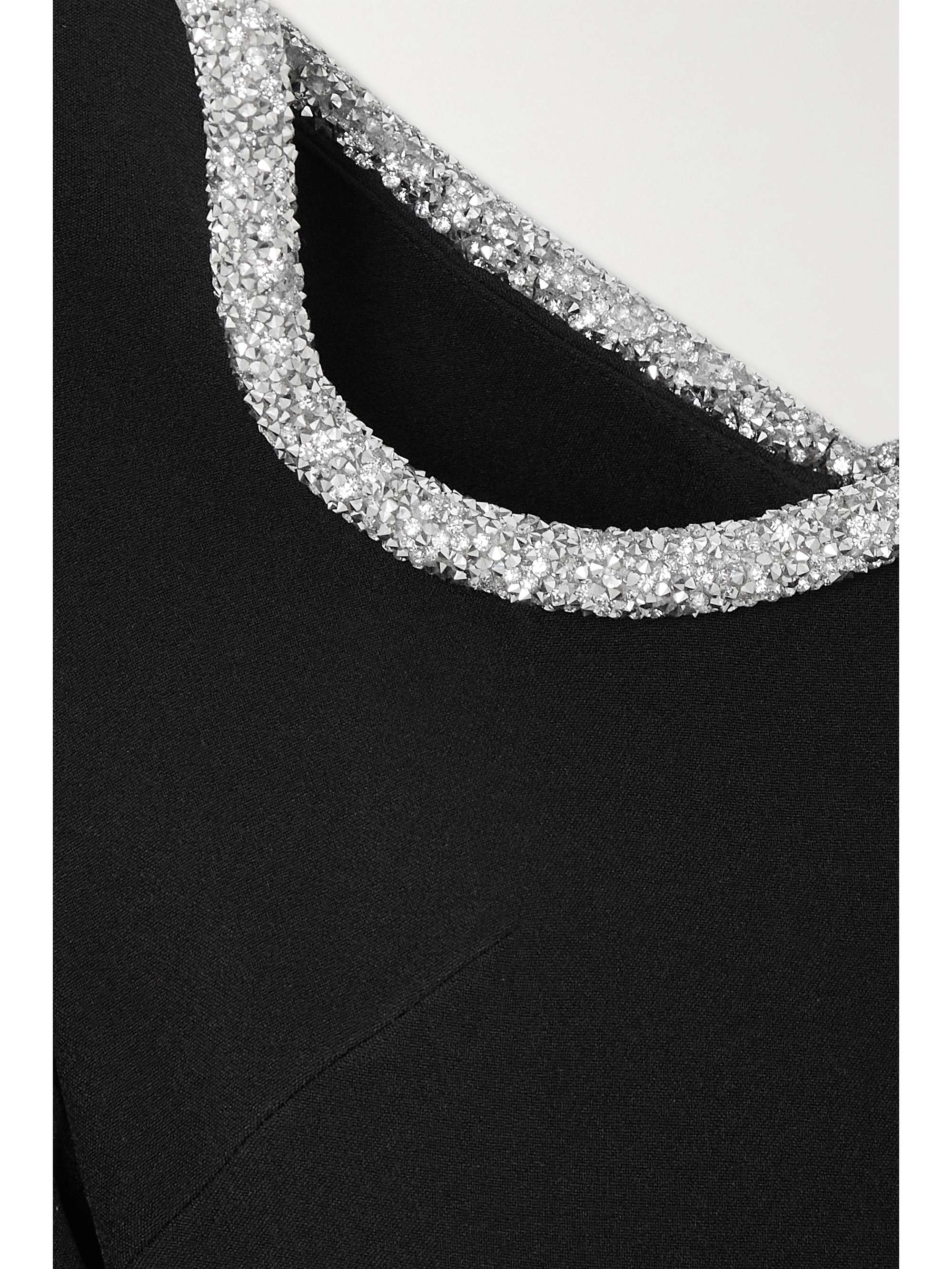 SAFIYAA Constanza one-shoulder crystal-embellished stretch-crepe midi dress