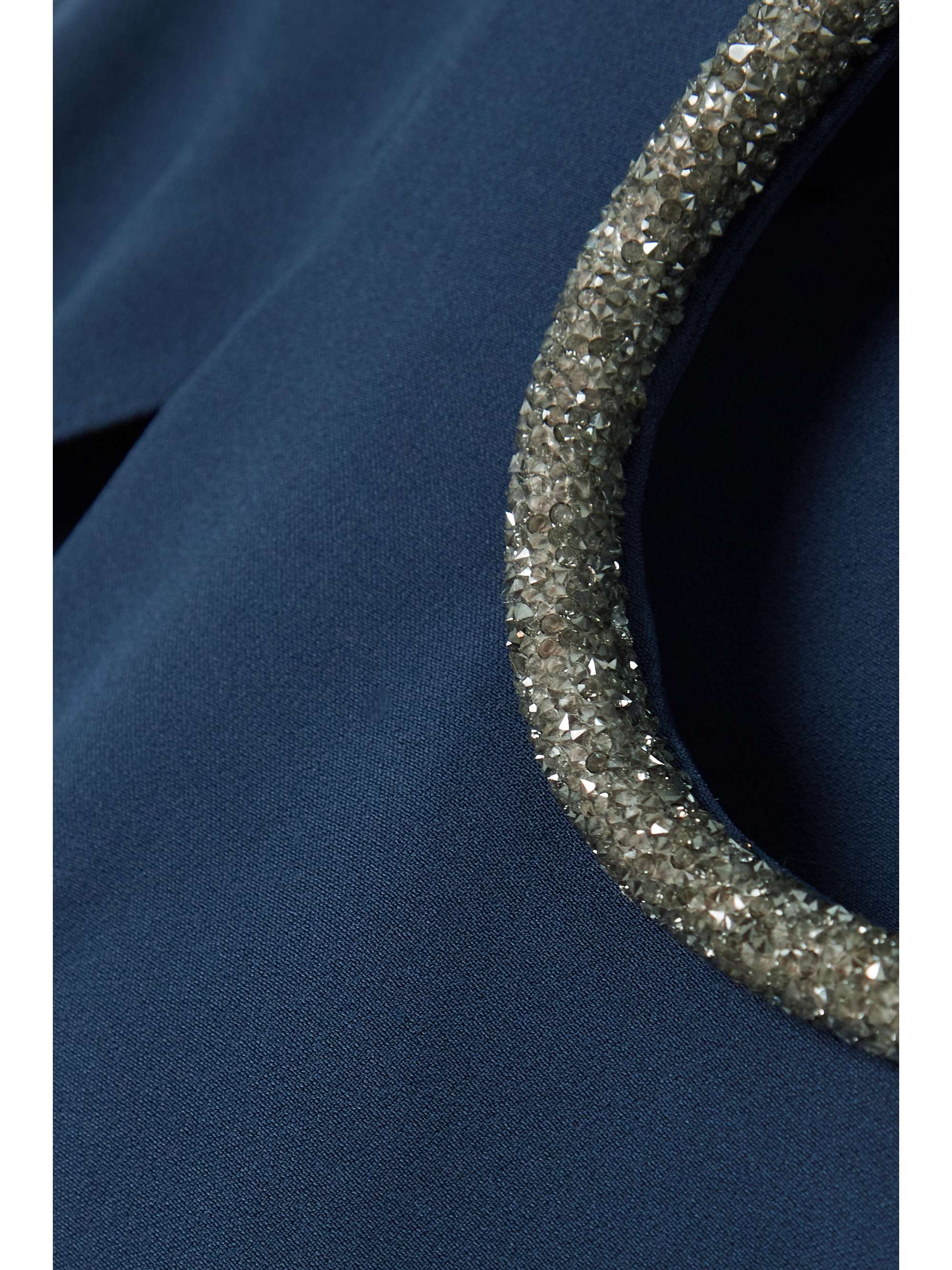 SAFIYAA Nouvella cape-effect crystal-embellished stretch-crepe gown