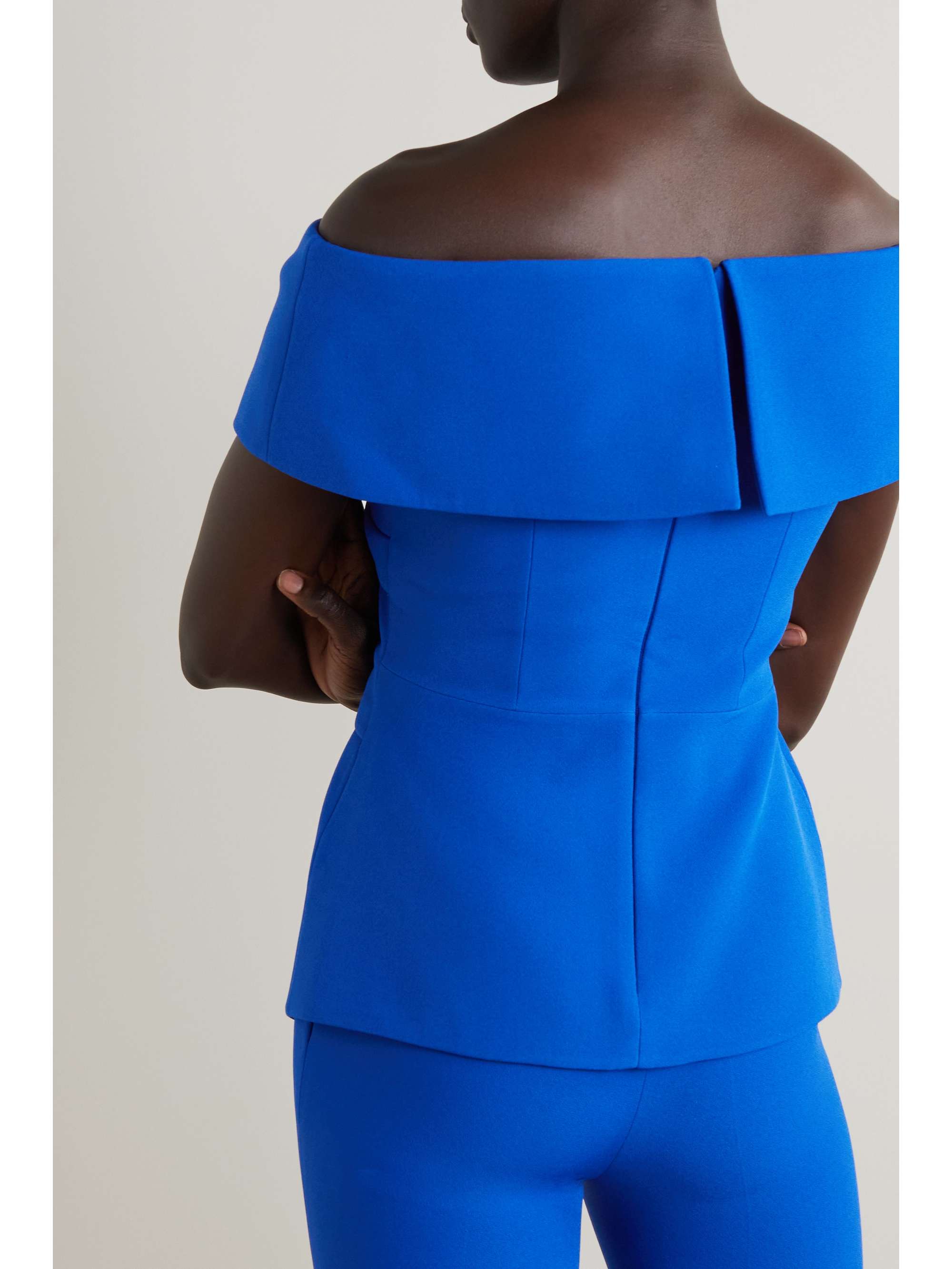 SAFIYAA Eimear draped off-the-shoulder crepe top