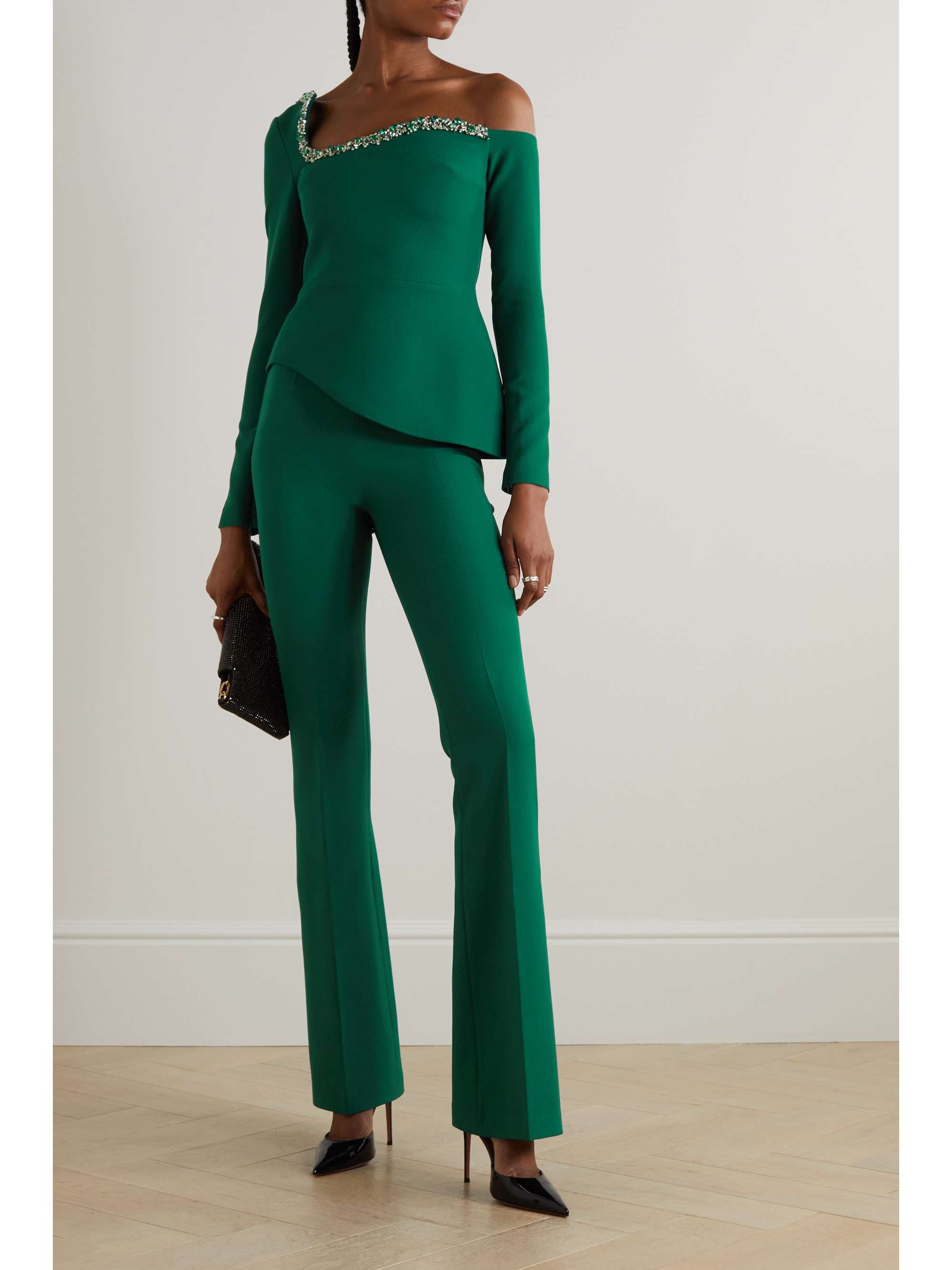 SAFIYAA Alexa stretch-crepe flared pants