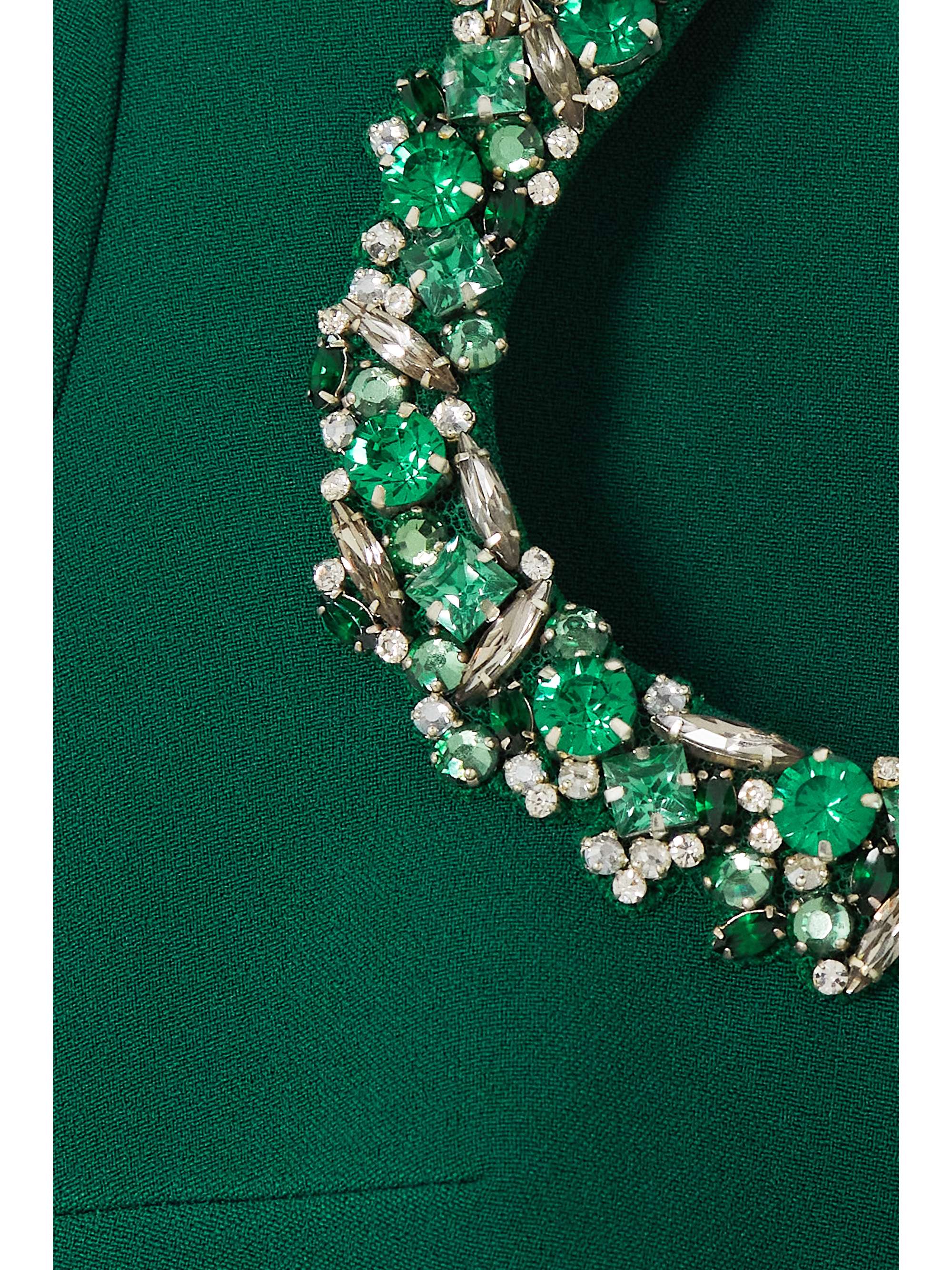 SAFIYAA Aime asymmetric crystal-embellished crepe top