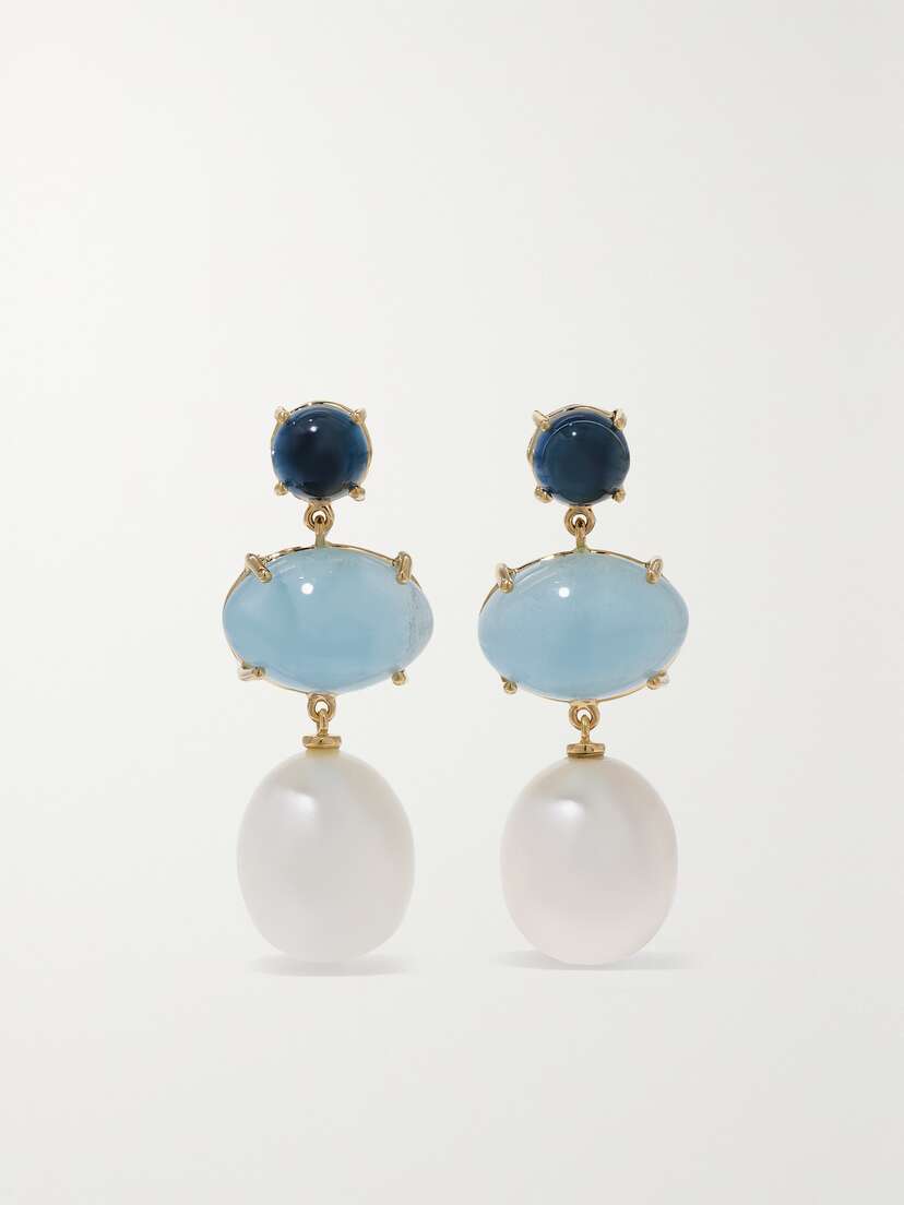 OLE LYNGGAARD COPENHAGEN Lotus 18-karat Gold Multi-stone Earrings