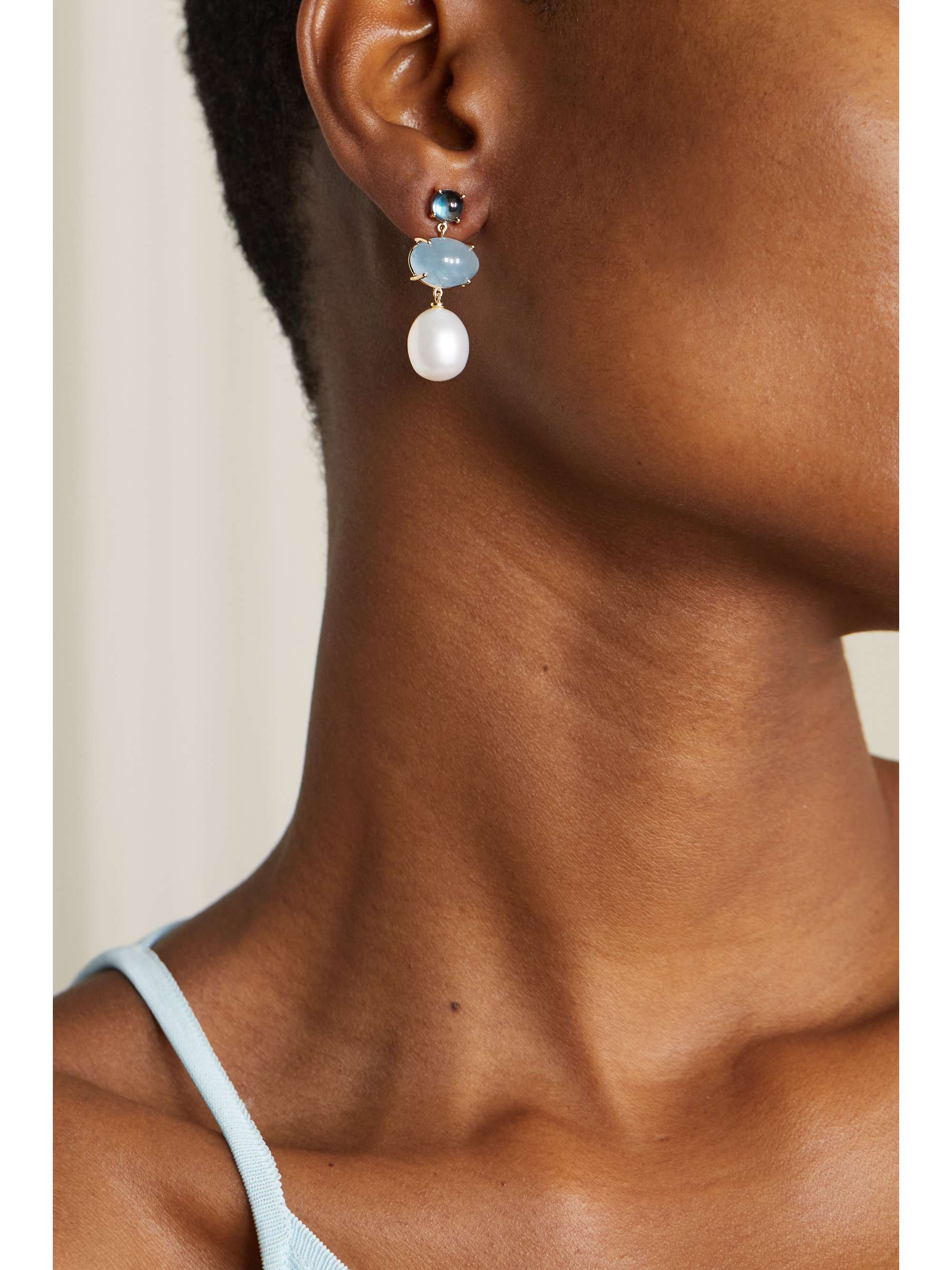 OLE LYNGGAARD COPENHAGEN Lotus 18-karat gold multi-stone earrings