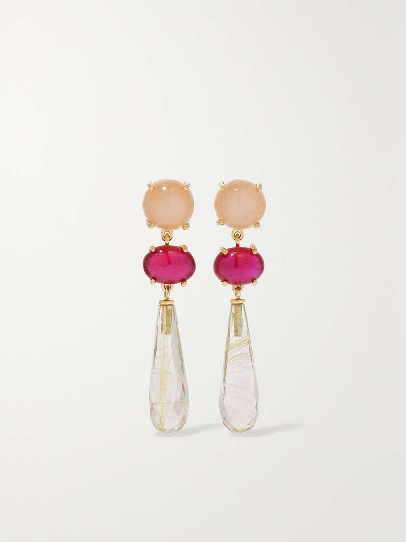 OLE LYNGGAARD COPENHAGEN Lotus 18-karat Gold Multi-stone Earrings