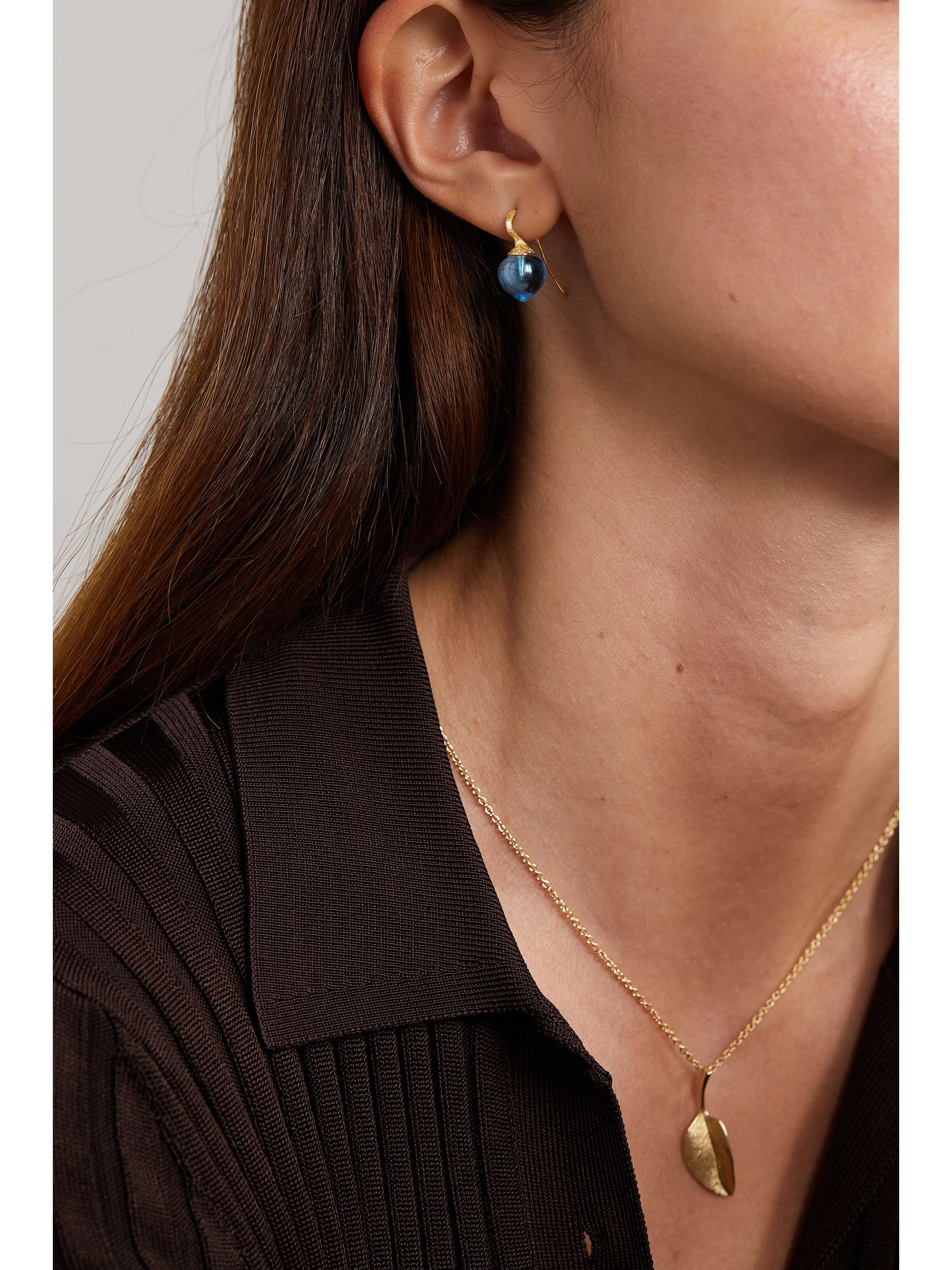OLE LYNGGAARD COPENHAGEN Dew Drops Small 18-karat gold topaz earrings