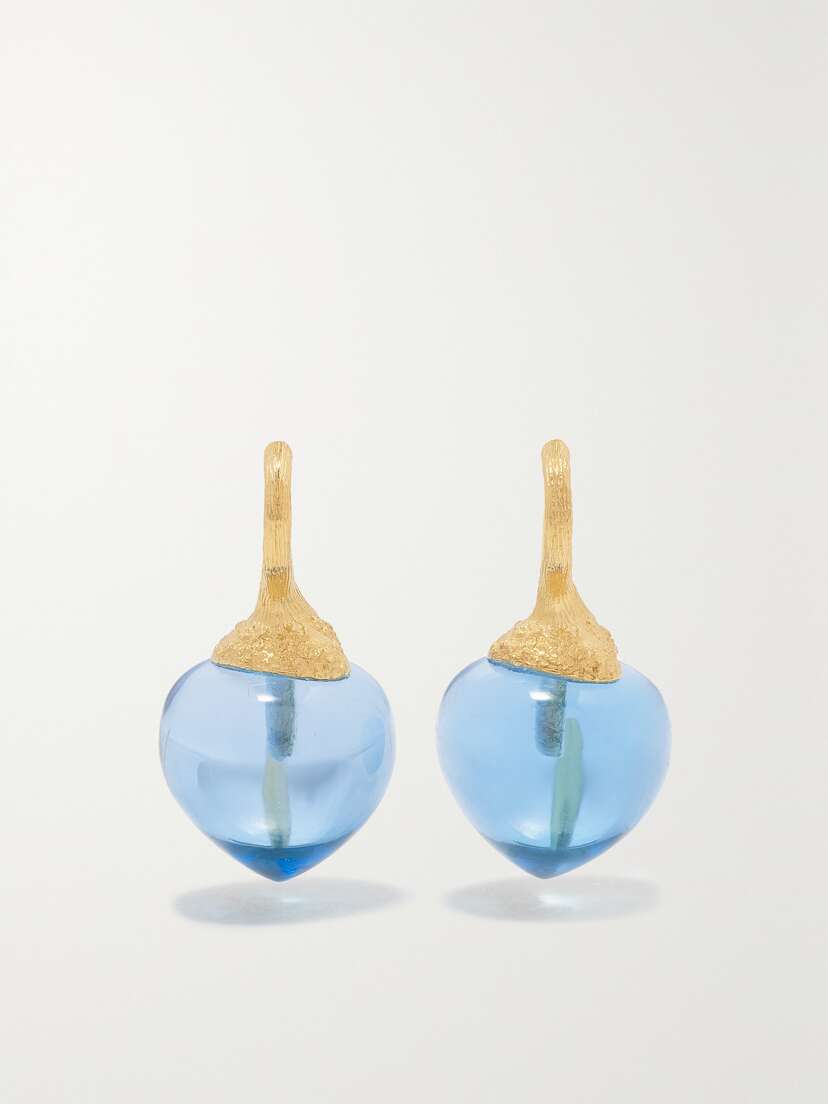OLE LYNGGAARD COPENHAGEN Dew Drops Small 18-karat Gold Topaz Earrings