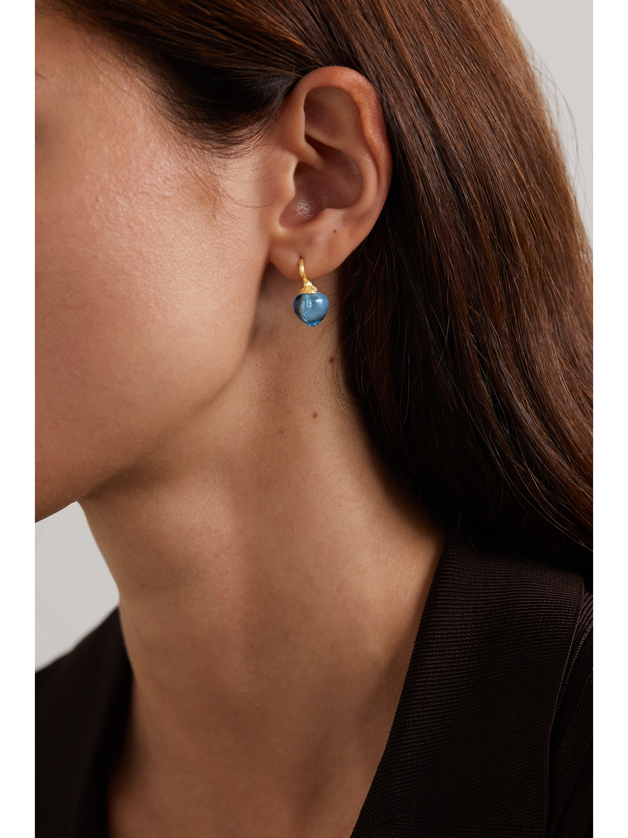 Shop Ole Lynggaard Copenhagen Dew Drops Small 18-karat Gold Topaz Earrings