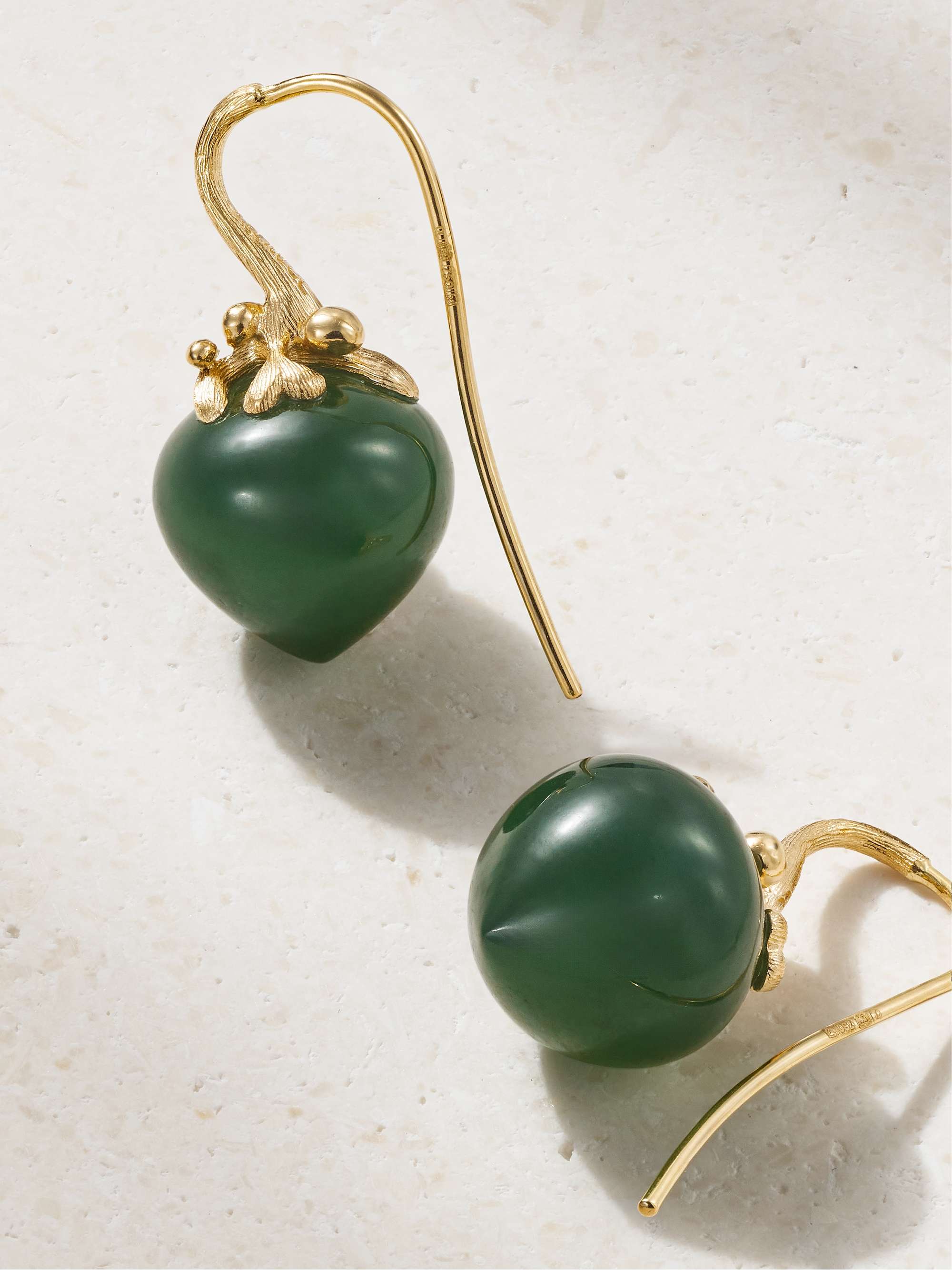 OLE LYNGGAARD COPENHAGEN Dew Drops Large 18-karat gold serpentine earrings