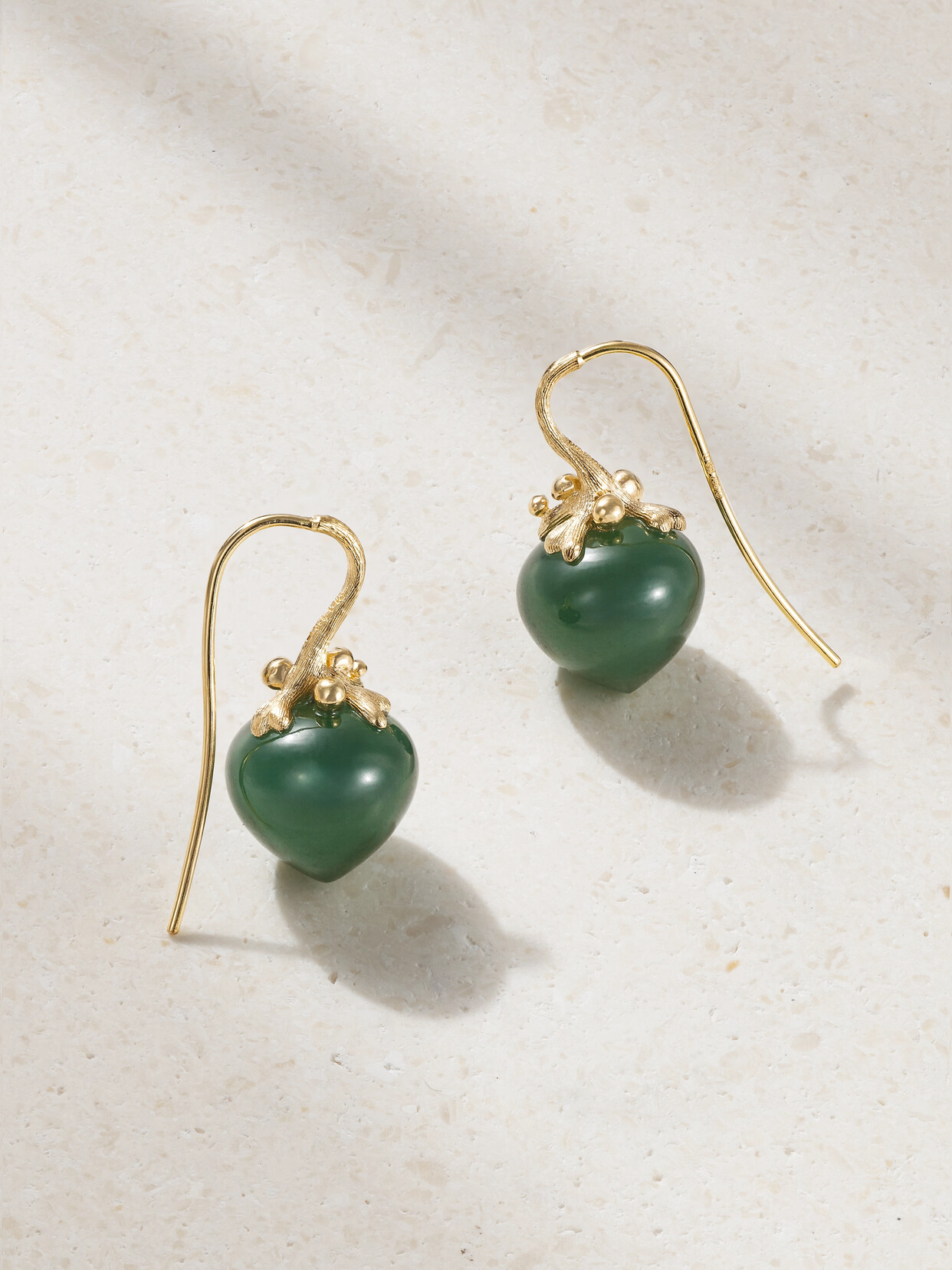 Ole Lynggaard Copenhagen Dew Drops Large 18-karat Gold Serpentine Earrings In Green