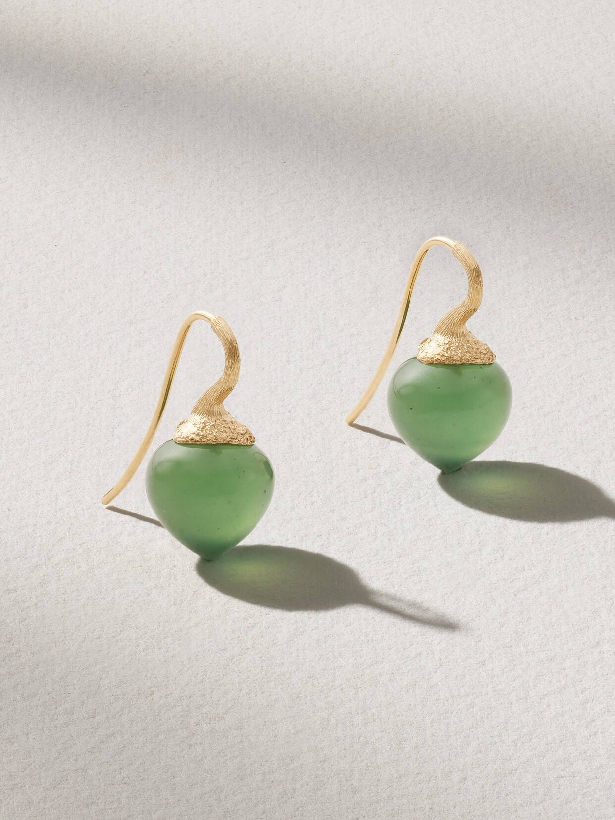 OLE LYNGGAARD COPENHAGEN - Dew Drops Small 18-karat Gold Serpentine Earrings - Green