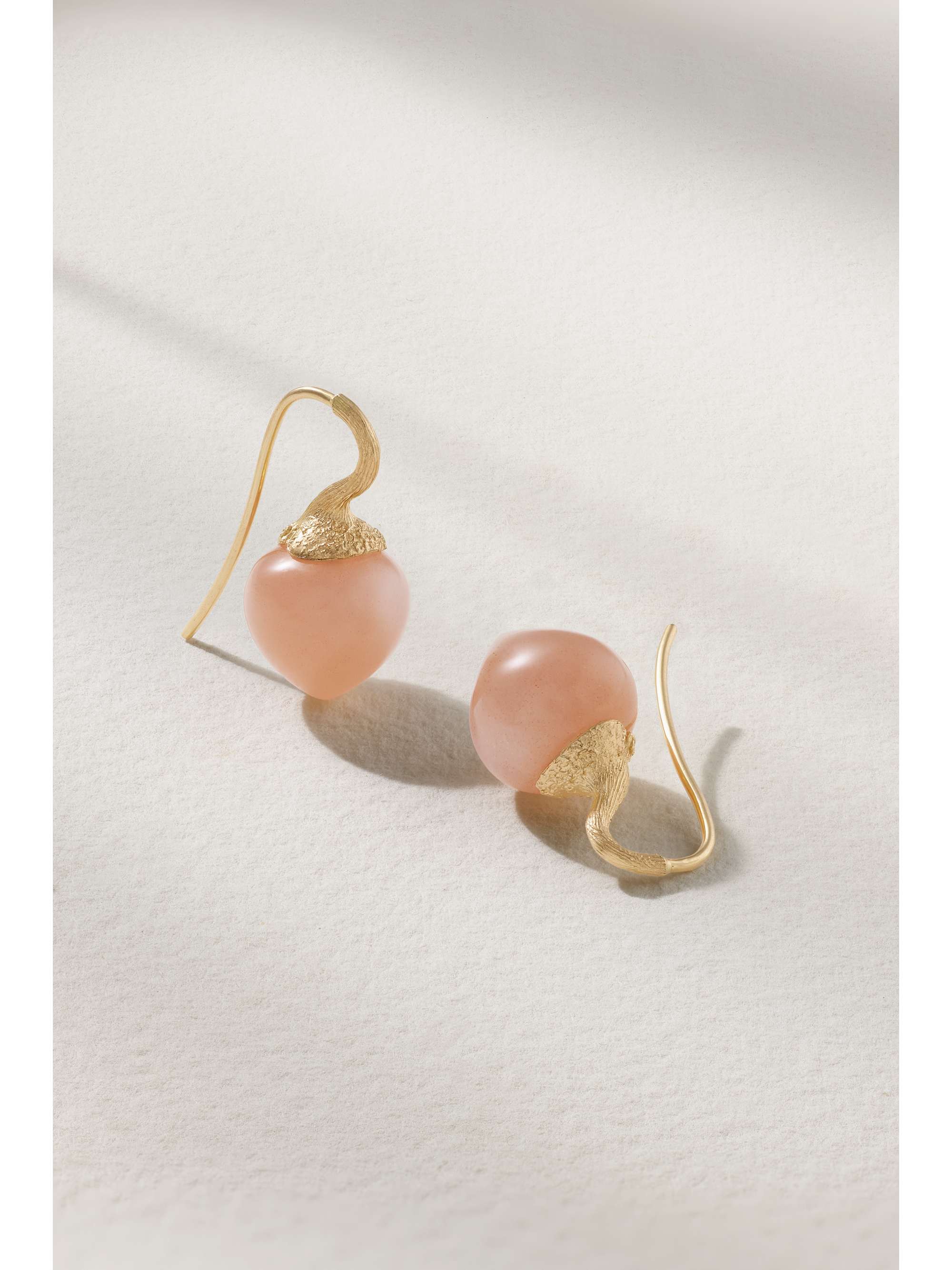 OLE LYNGGAARD COPENHAGEN Dew Drops Small 18-karat gold moonstone earrings