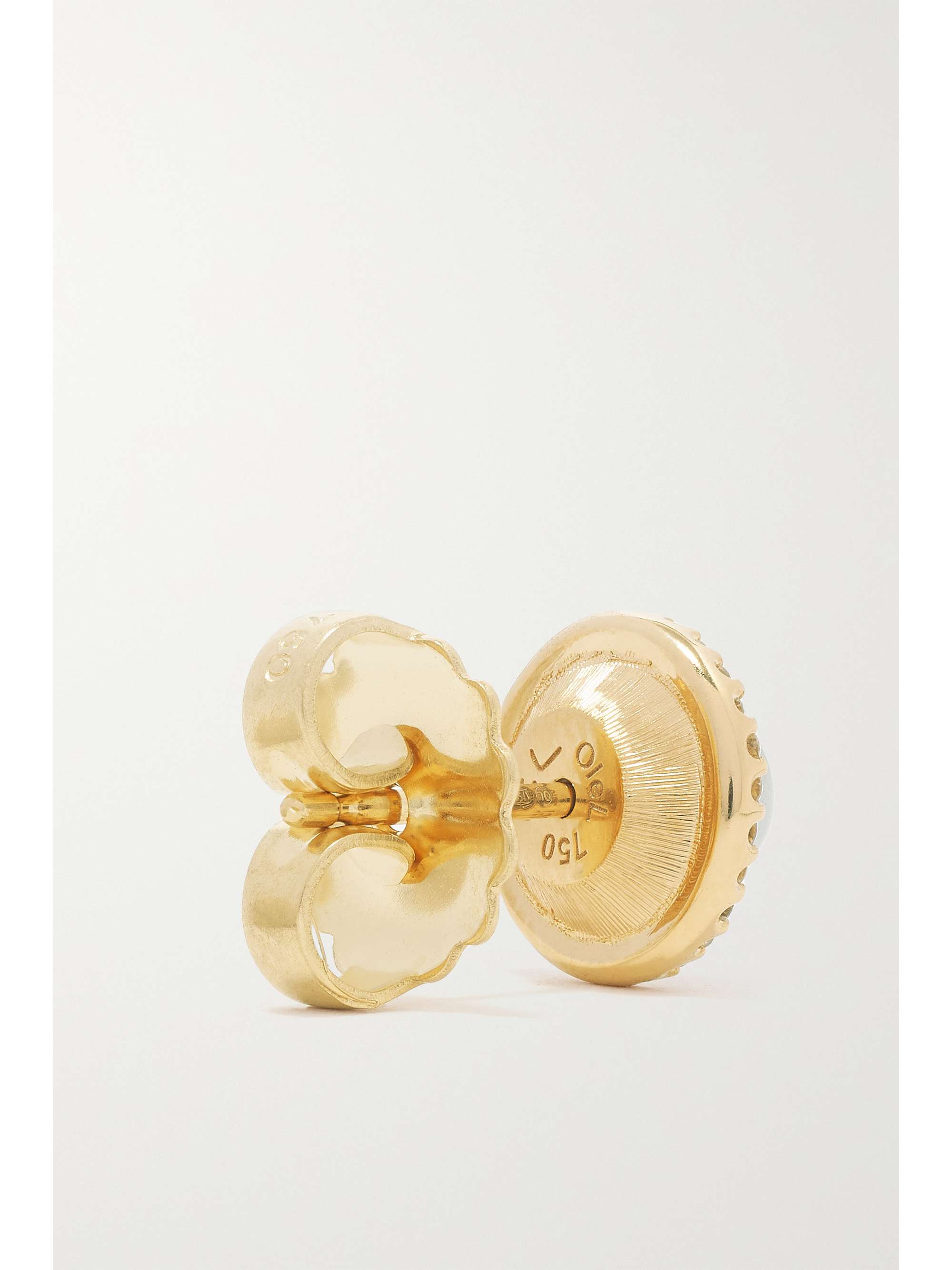 OLE LYNGGAARD COPENHAGEN Lotus 18-karat gold, aquamarine and diamond earrings