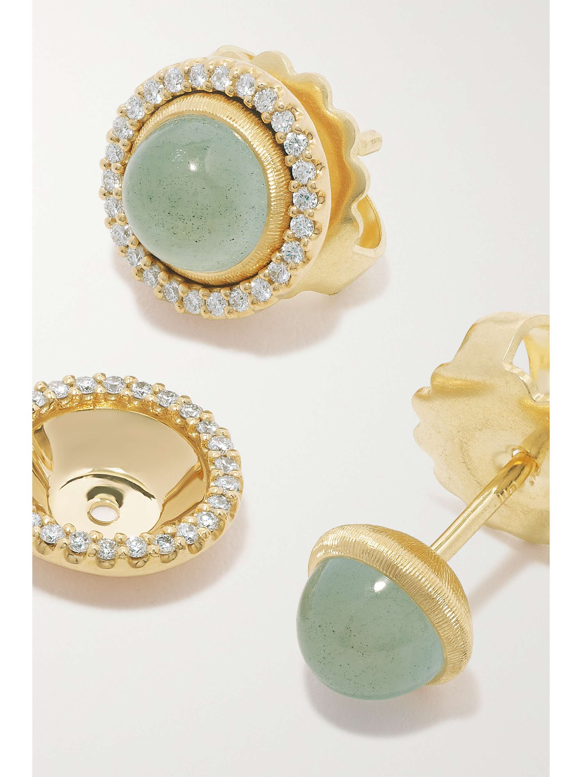 OLE LYNGGAARD COPENHAGEN Lotus 18-karat gold, aquamarine and diamond earrings