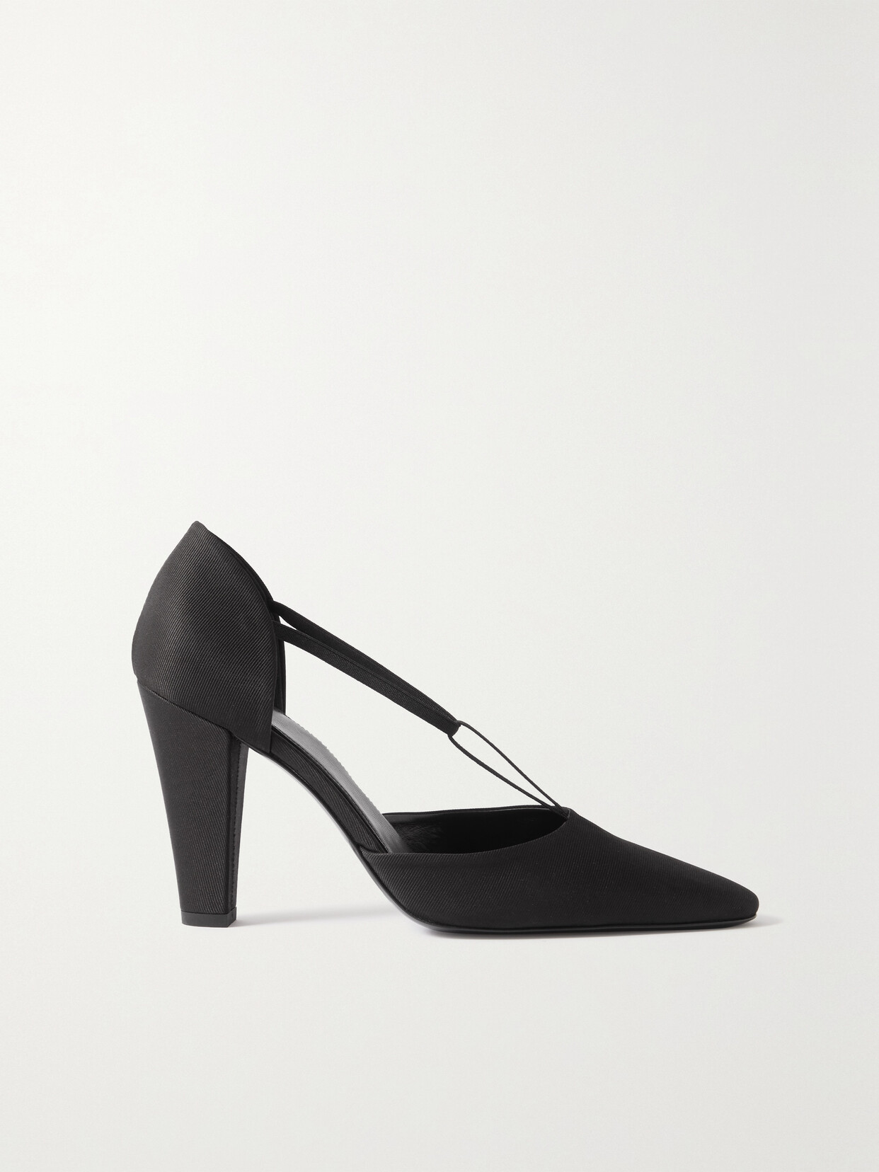 TOTEME - The T-strap Point-toe Faille Pumps - Black