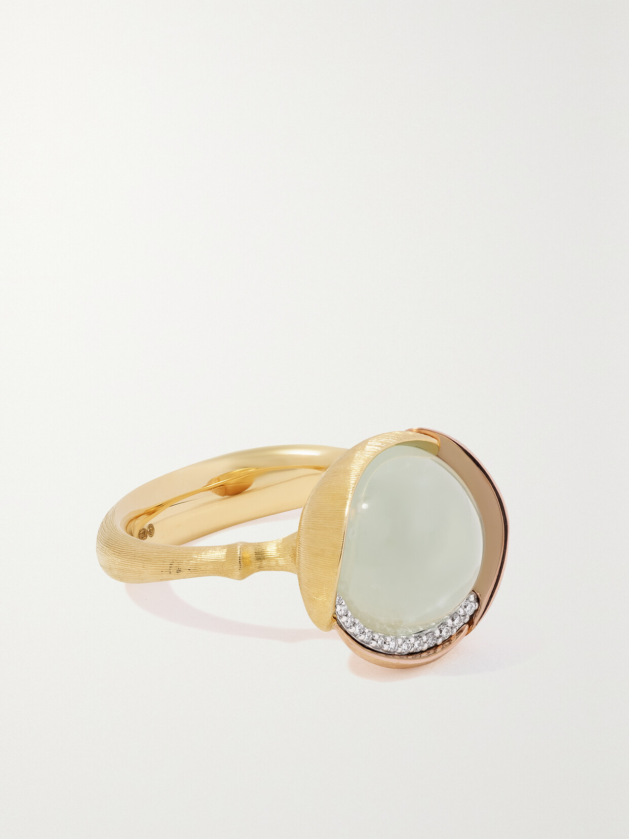 Ole Lynggaard Copenhagen Lotus 18-karat Yellow And Rose Gold, Aquamarine And Diamond Ring