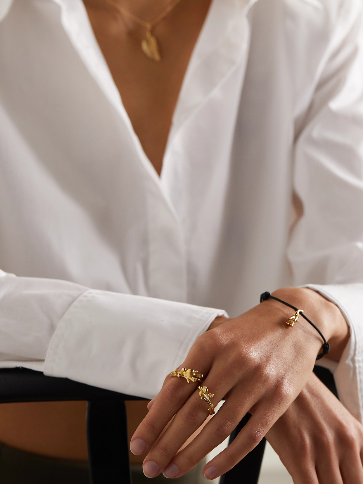 OLE LYNGGAARD COPENHAGEN BOHO 18-KARAT GOLD DIAMOND RING
