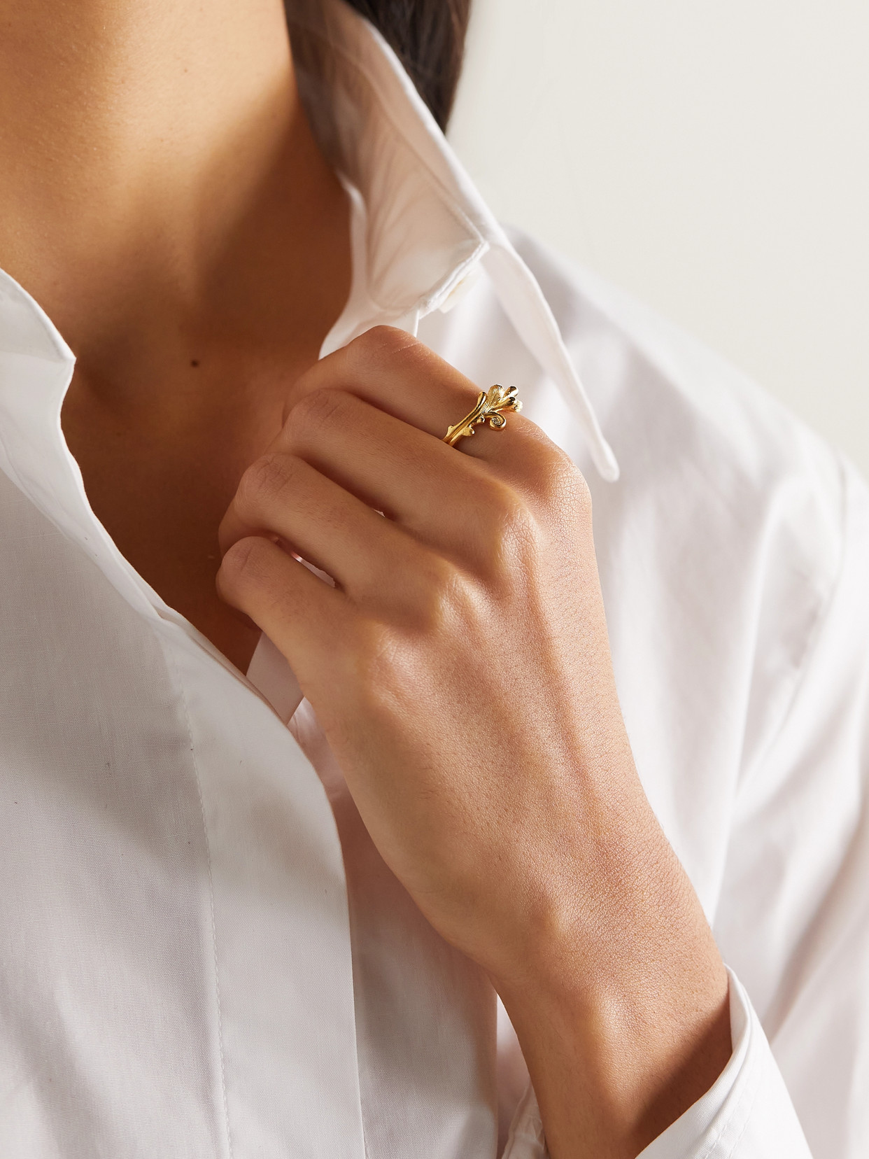OLE LYNGGAARD COPENHAGEN BOHO 18-KARAT GOLD DIAMOND RING