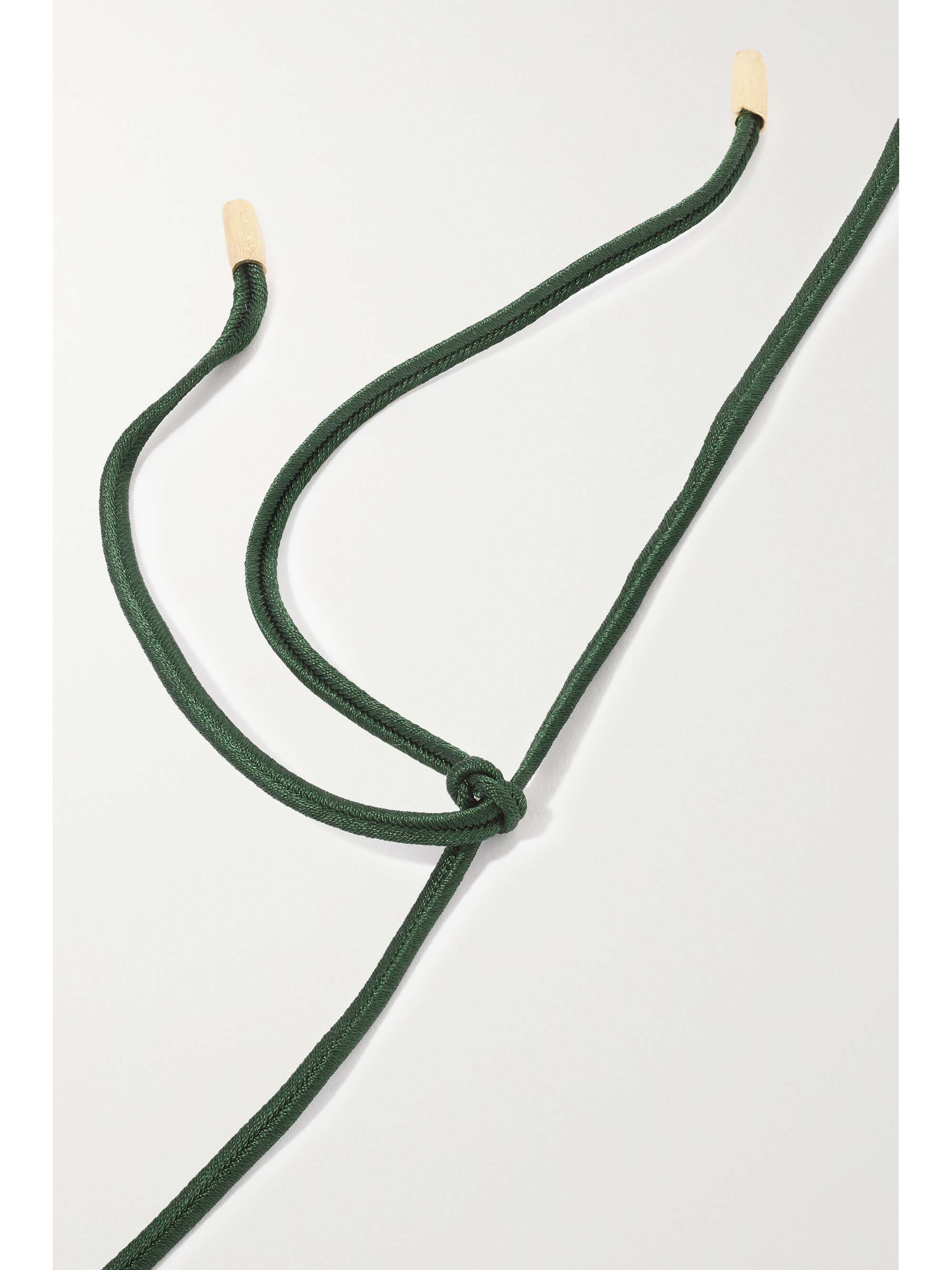 OLE LYNGGAARD COPENHAGEN Leaves 18-karat gold and cord necklace