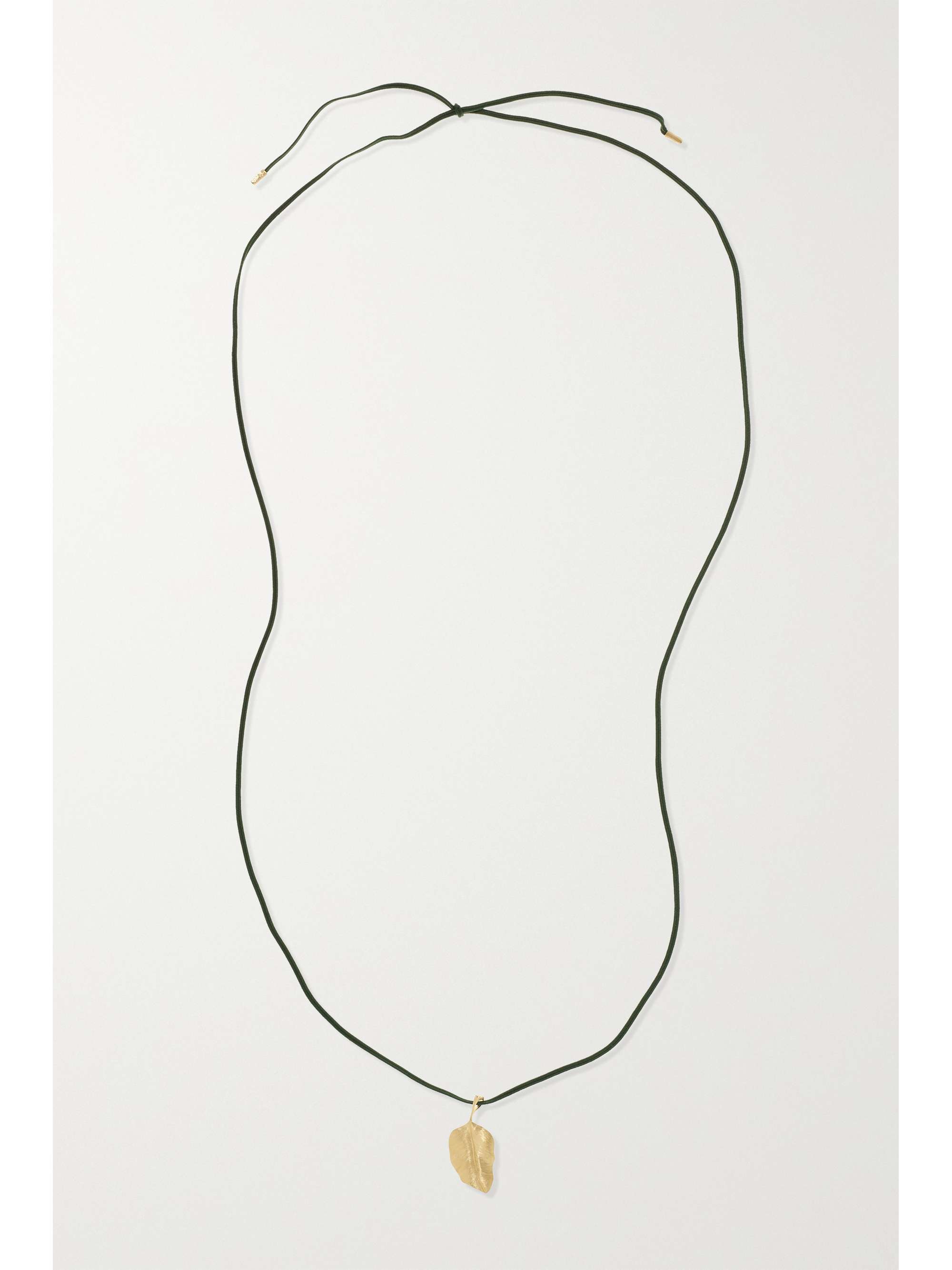 OLE LYNGGAARD COPENHAGEN Leaves 18-karat gold and cord necklace