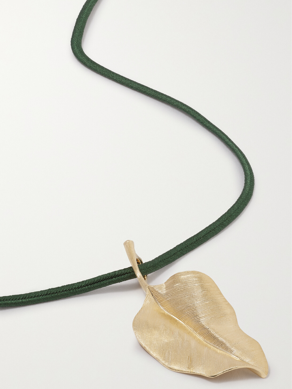 Ole Lynggaard Copenhagen Leaves 18-karat Gold And Cord Necklace