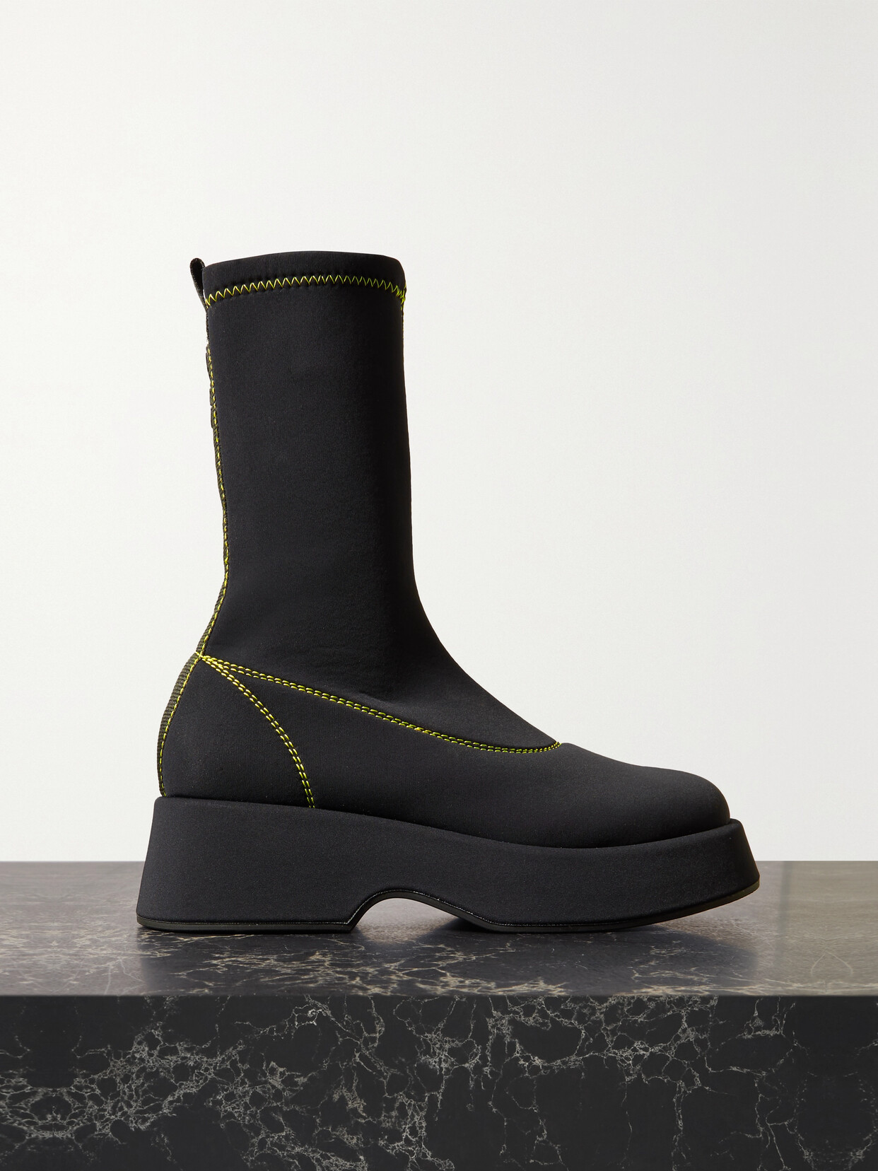 GANNI - Retro Stretch Recycled-jersey Sock Boots - Black