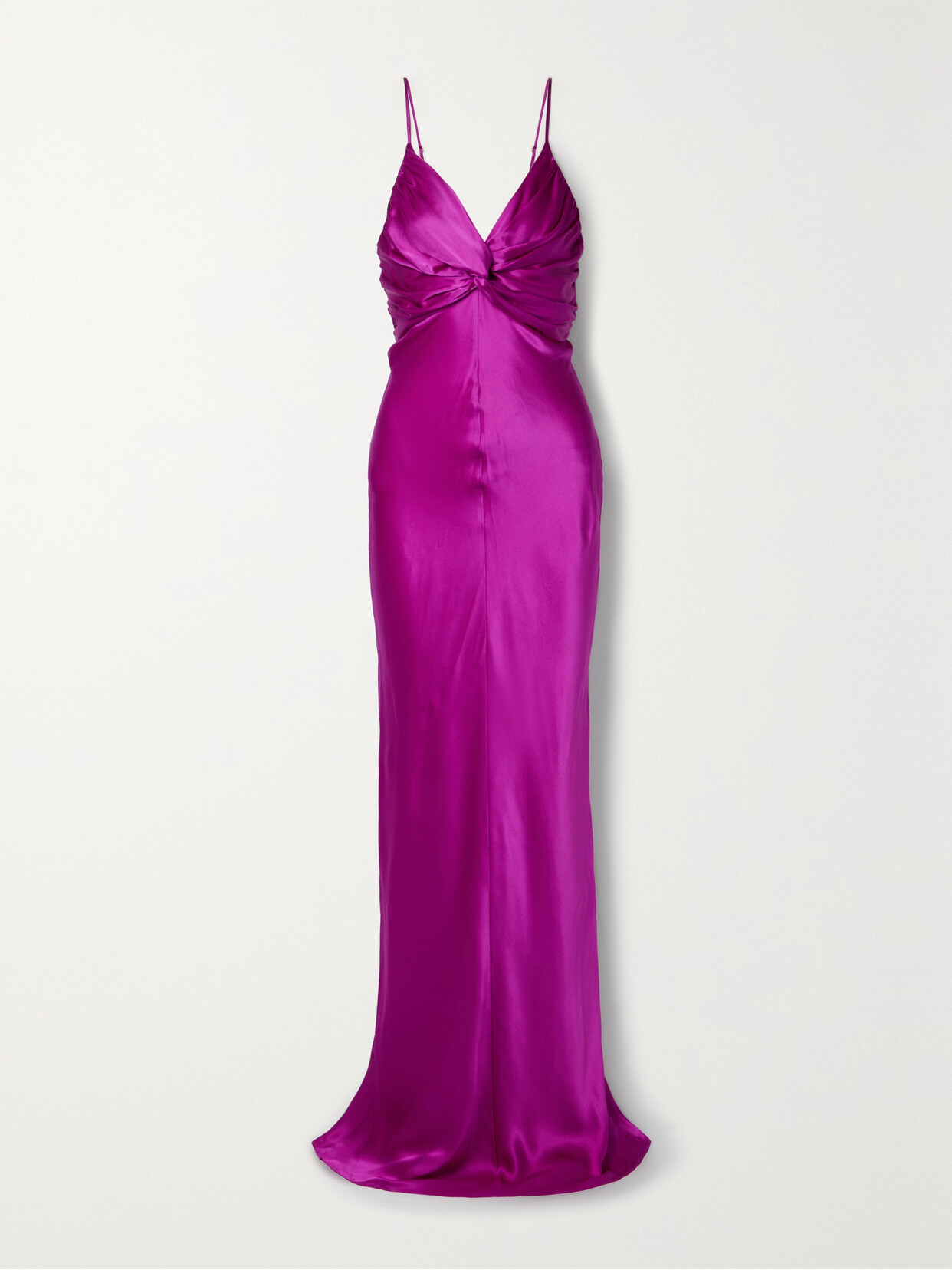 TOVE Athena Twist-front Silk-satin Maxi Dress