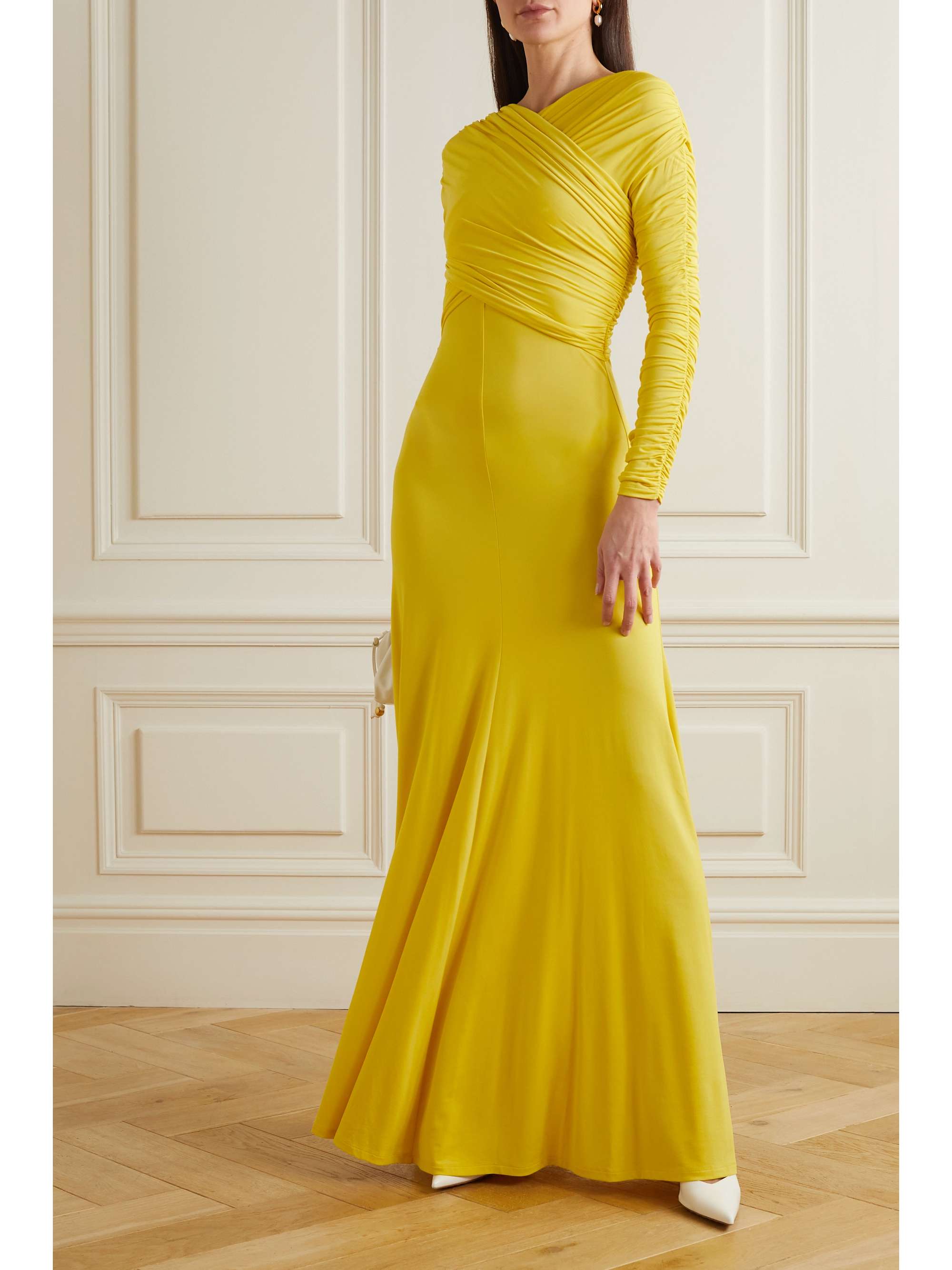 TOVE Aurelie wrap-effect ruched stretch-jersey maxi dress | NET-A-PORTER