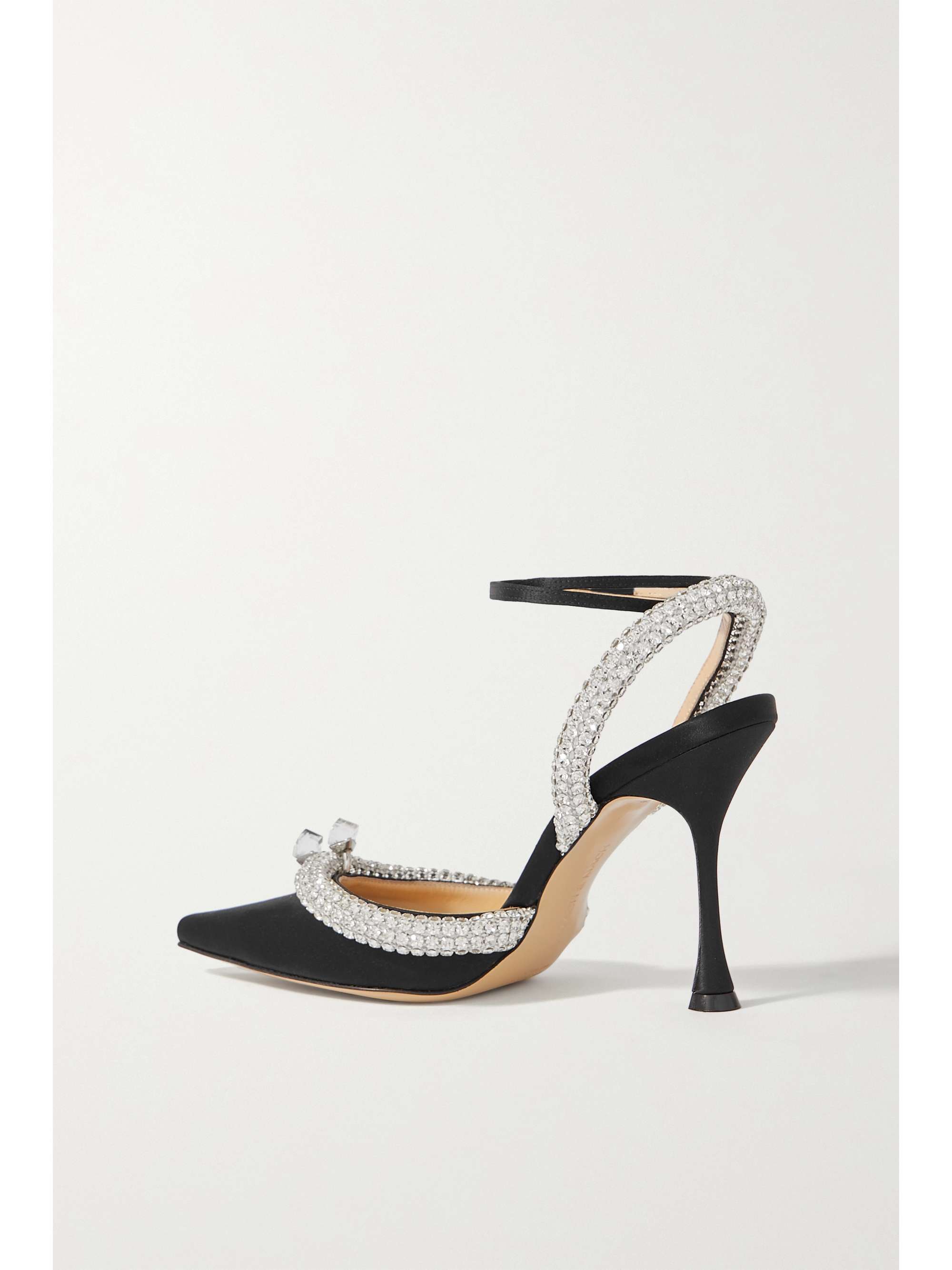 MACH & MACH Georgia crystal-embellished satin pumps