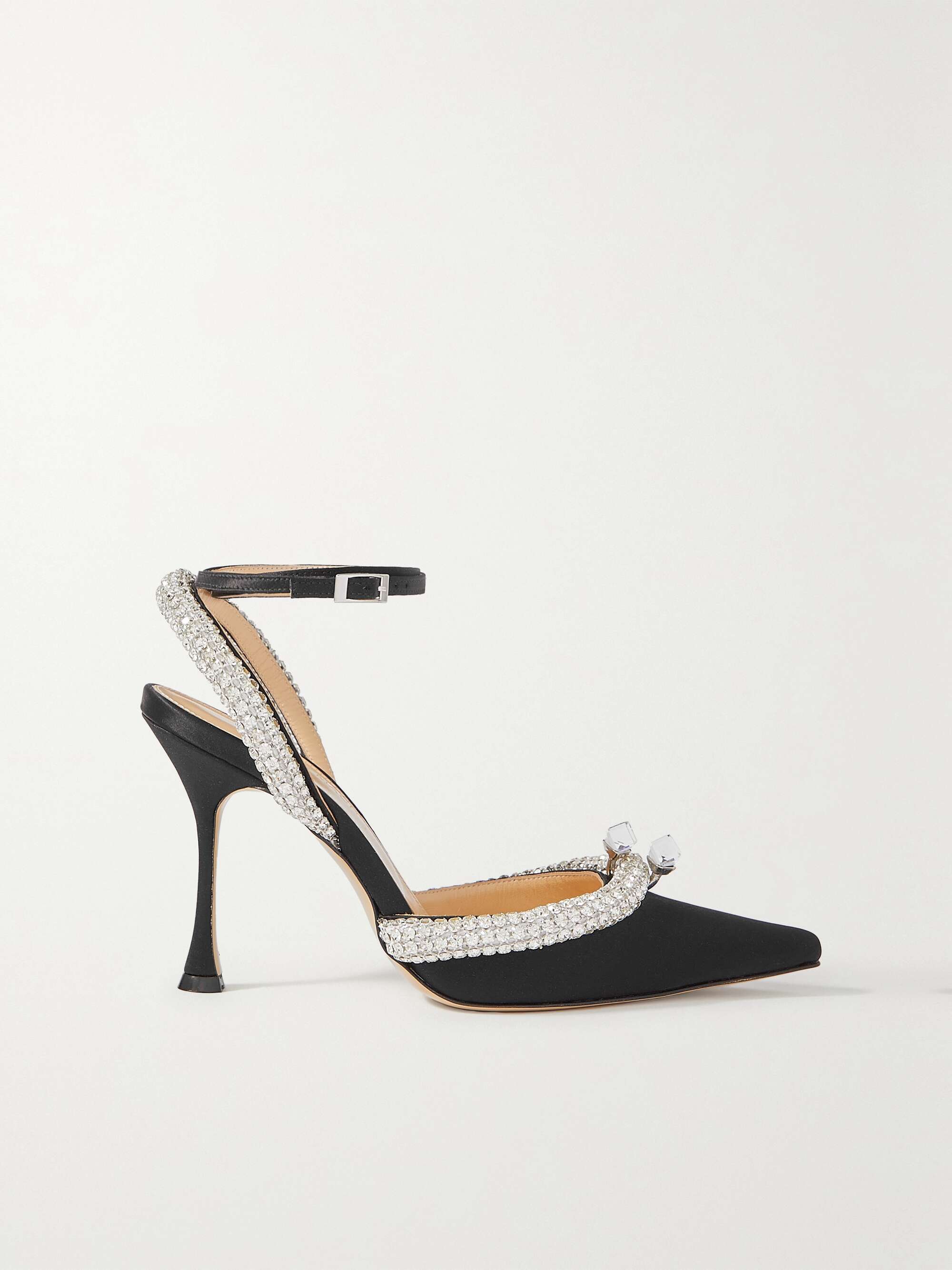 MACH & MACH Georgia crystal-embellished satin pumps
