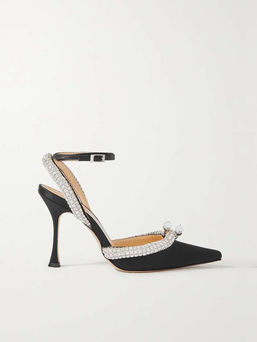 Mach & Mach Georgia Crystal-embellished Satin Pumps