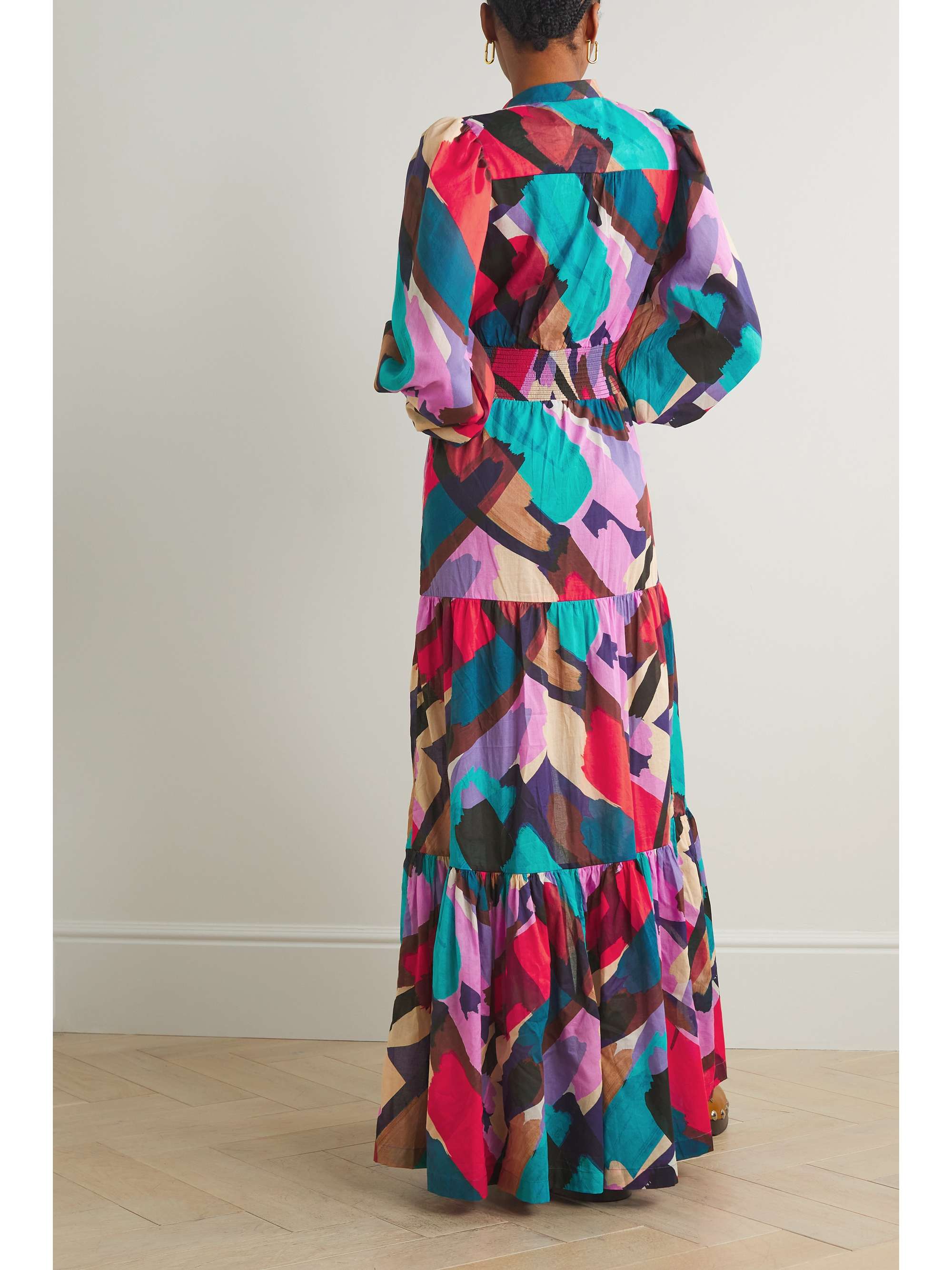REBECCA VALLANCE Malaga tiered printed cotton maxi dress