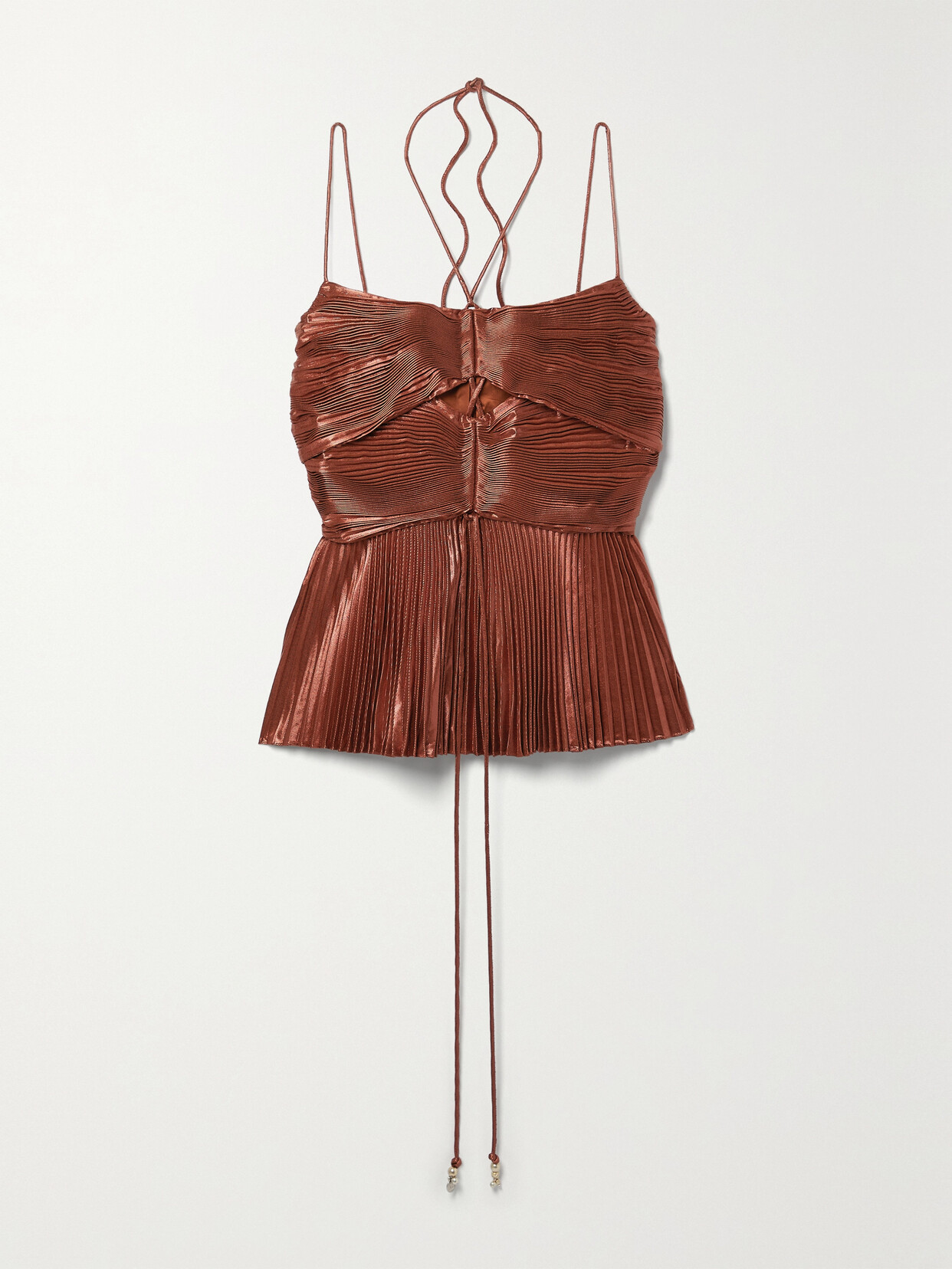 Altuzarra - Justin Cutout Plissé-lamé Halterneck Top - Metallic