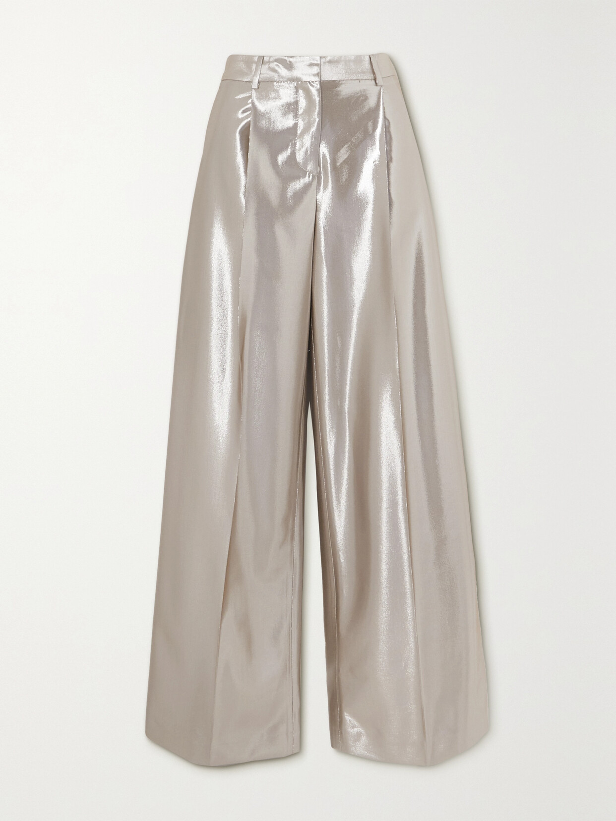 Dale Metallic Satin Wide-leg Pants