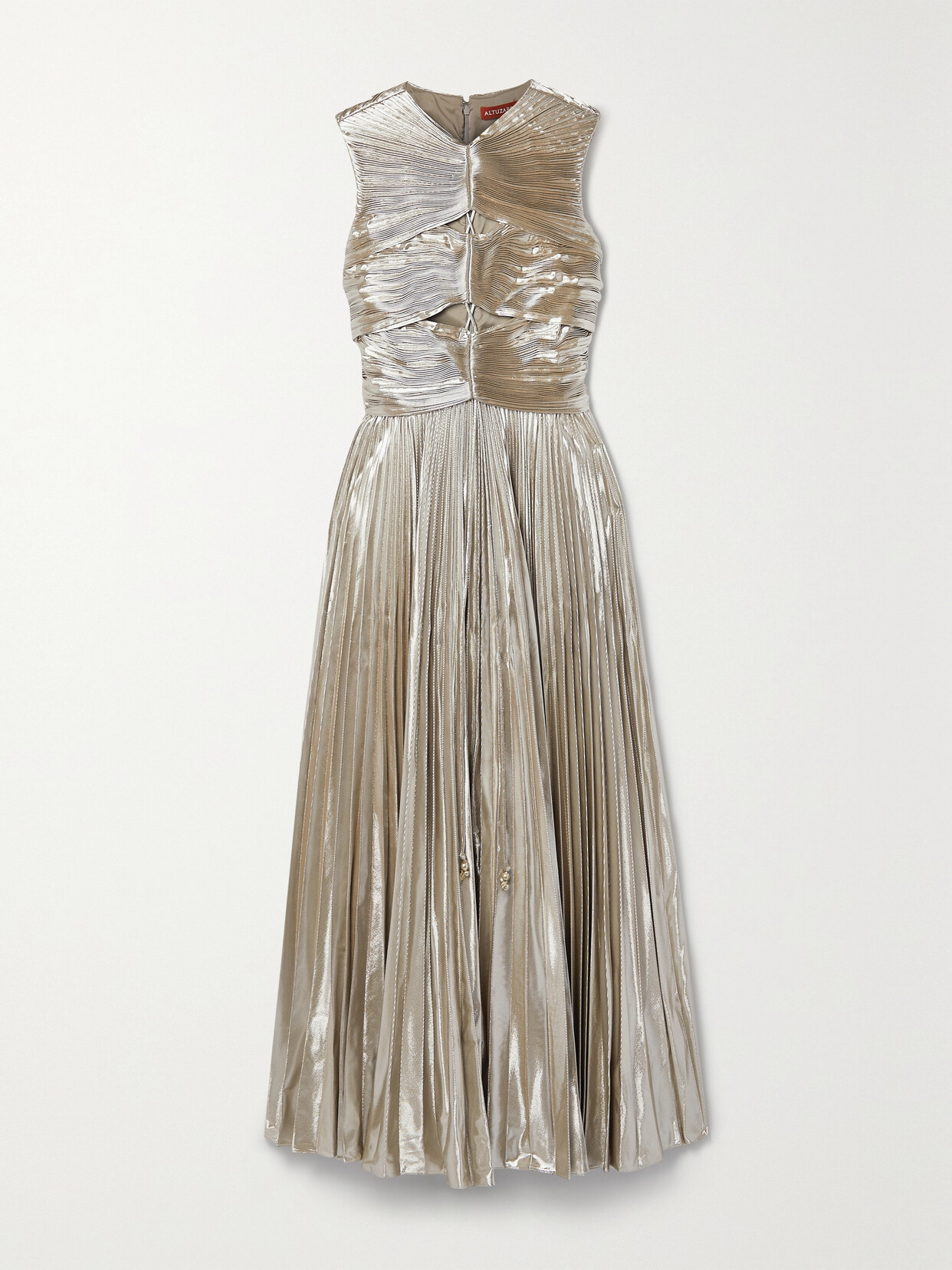 Altuzarra - Kandoro Cutout Plissé-lamé Maxi Dress - Silver