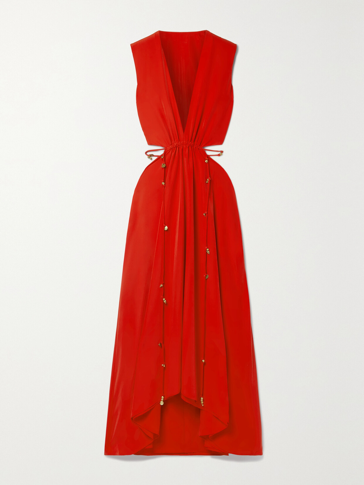 Altuzarra - Ayubi Asymmetric Cutout Embellished Crepe Dress - Red