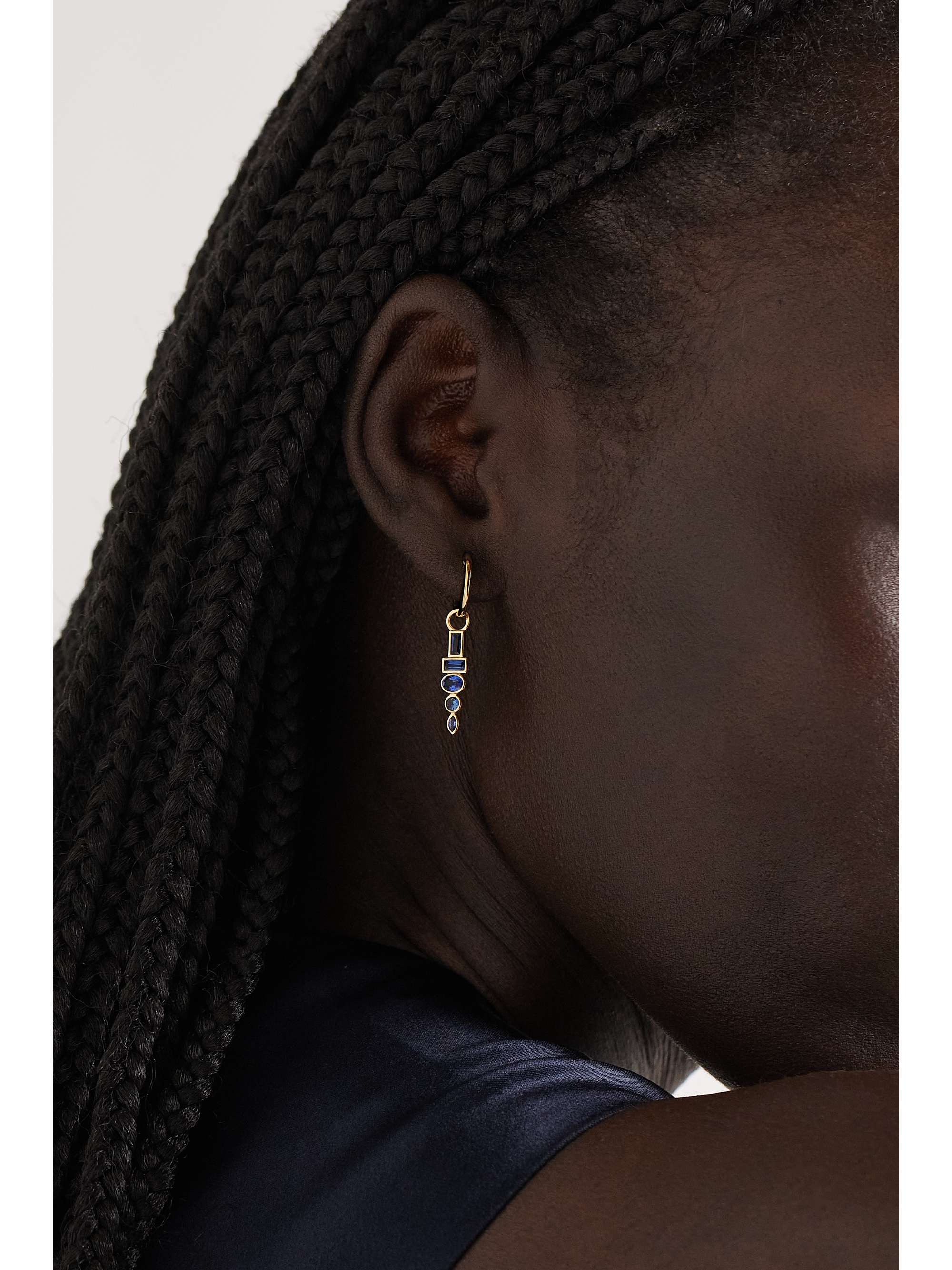 SORELLINA Totem 18-karat gold sapphire earrings