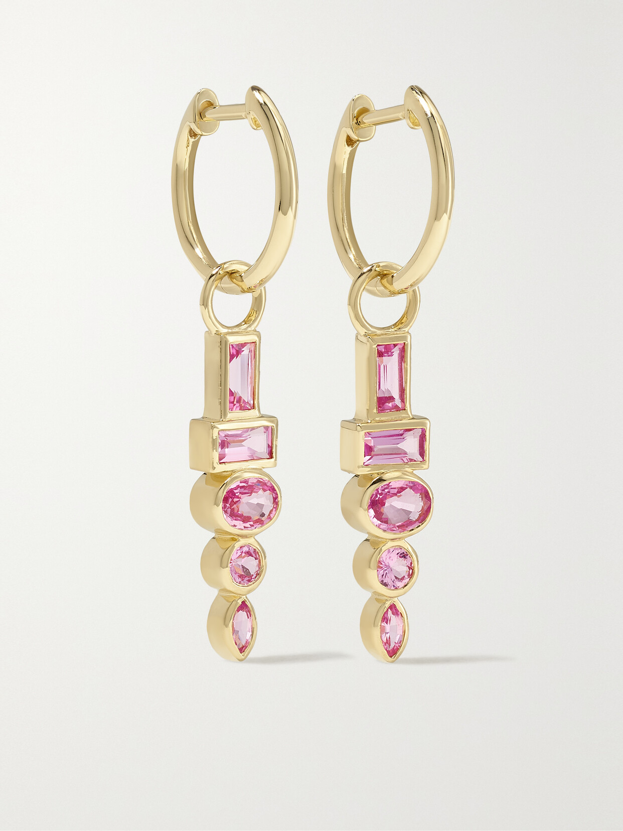 Sorellina - Totem 18-karat Gold Sapphire Earrings - Pink