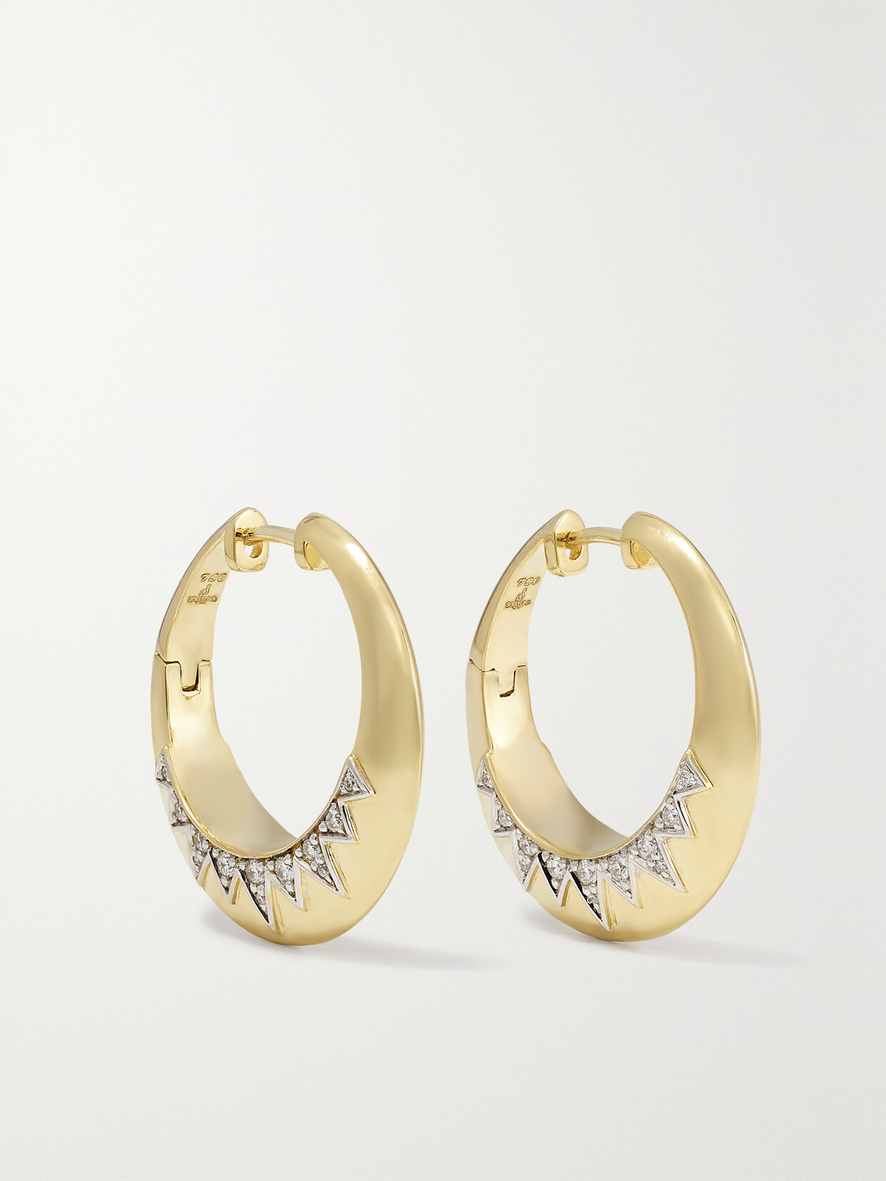 Sorellina Crown 18-karat Gold Diamond Hoop Earrings