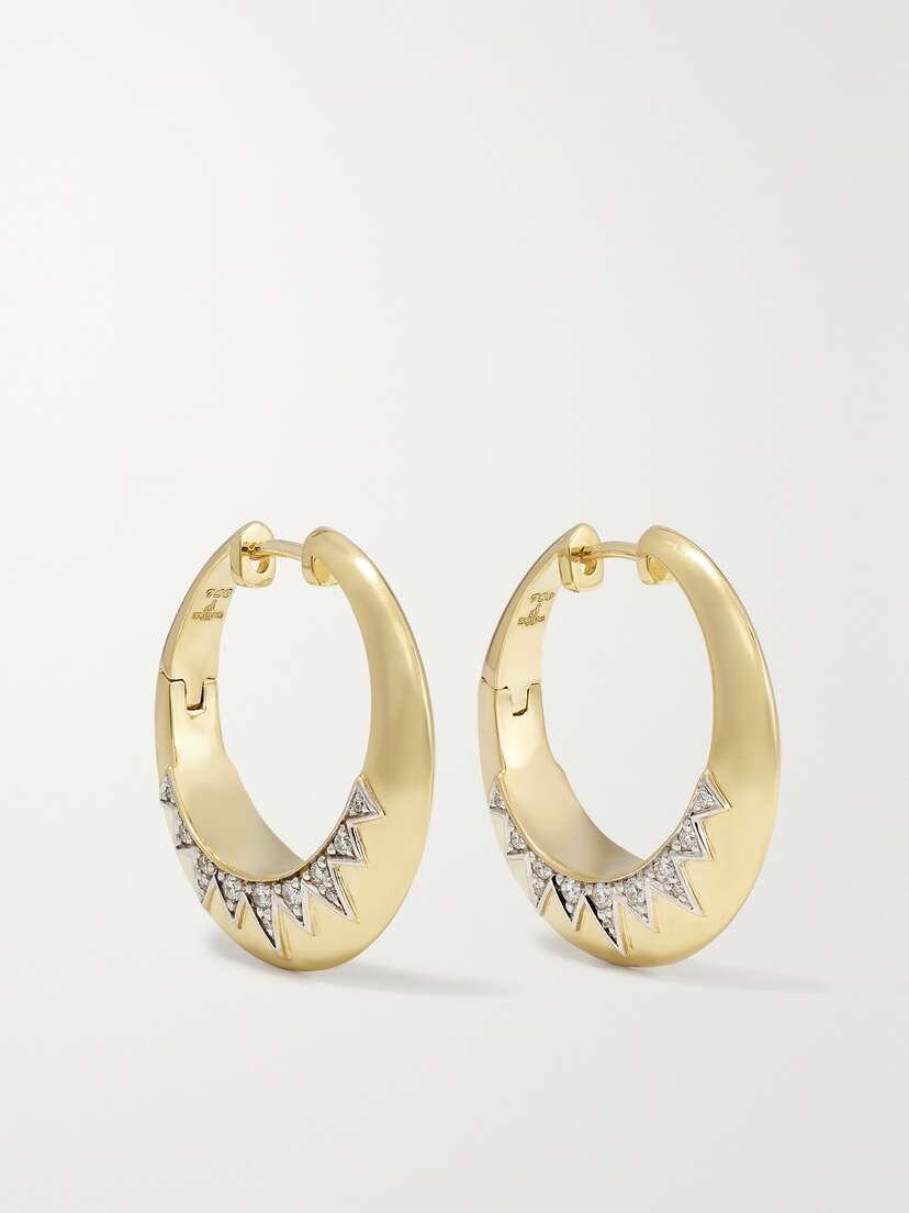 Sorellina Crown 18-karat  Diamond Hoop Earrings