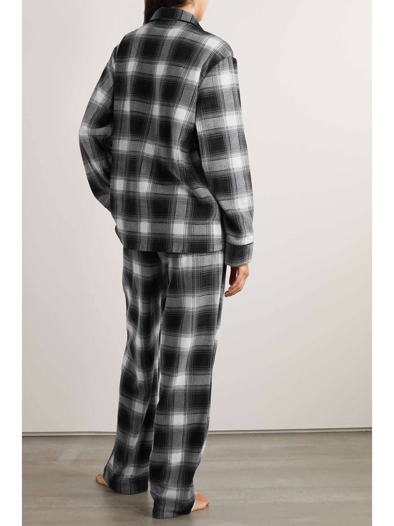 SKIMS Checked fleece pajama set NETAPORTER