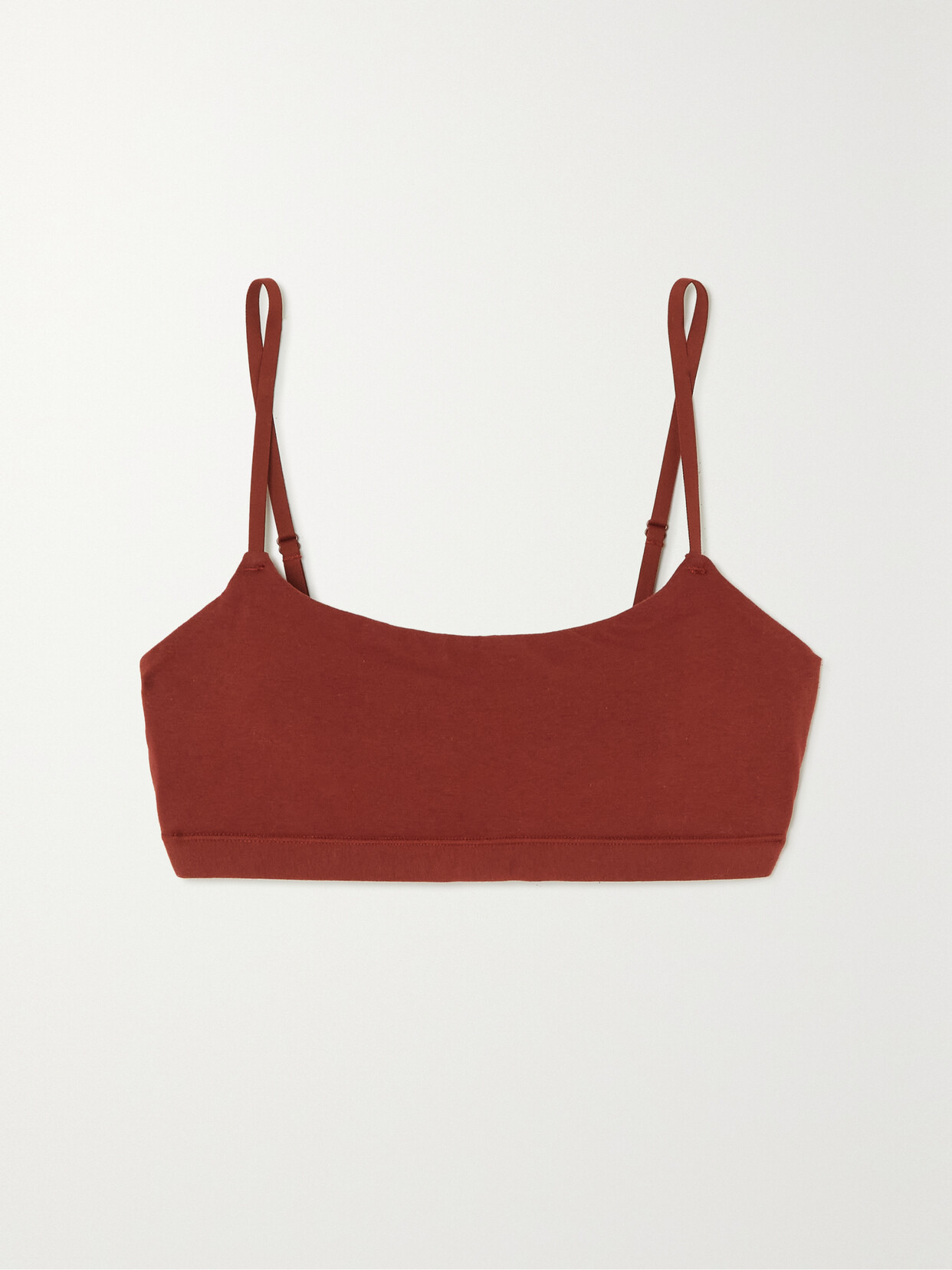 Skims - Scoop Stretch-cotton Jersey Bralette - Sangria