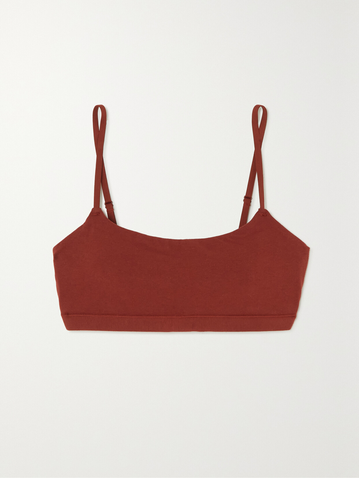 Skims - Scoop Stretch-cotton Jersey Bralette - Sangria